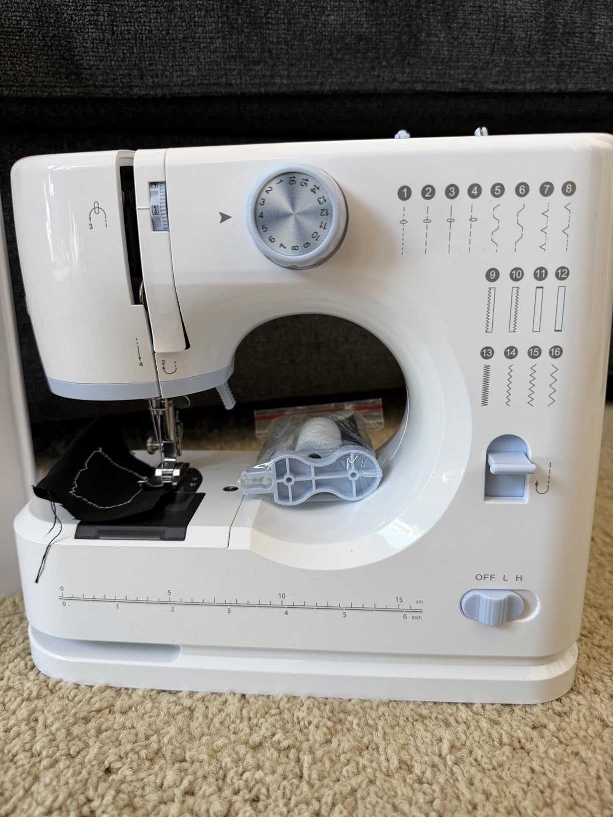 Sewing Machine for Beginners, 16 Built-In Stitches, Small Sewing Machine with Accessory Kit, 2-Speed, Foot Pedal, Storage Drawer, Portable Tabletop Full-Feature Design for Home DIY (Blue) customer photo 2