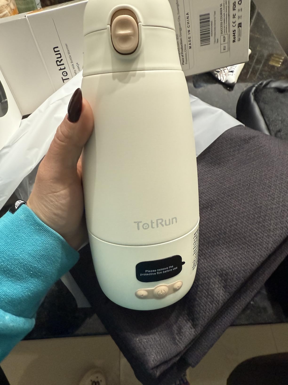 Portable Bottle Warmer for Travel & Night, Cordless Baby Milk Warmer Cup, Portable Milk Warmer with Fast Heating, Wide-Range Temperature Control (98-212°F), 17.5oz Large Capacity, Keep Warm 32H customer photo 2