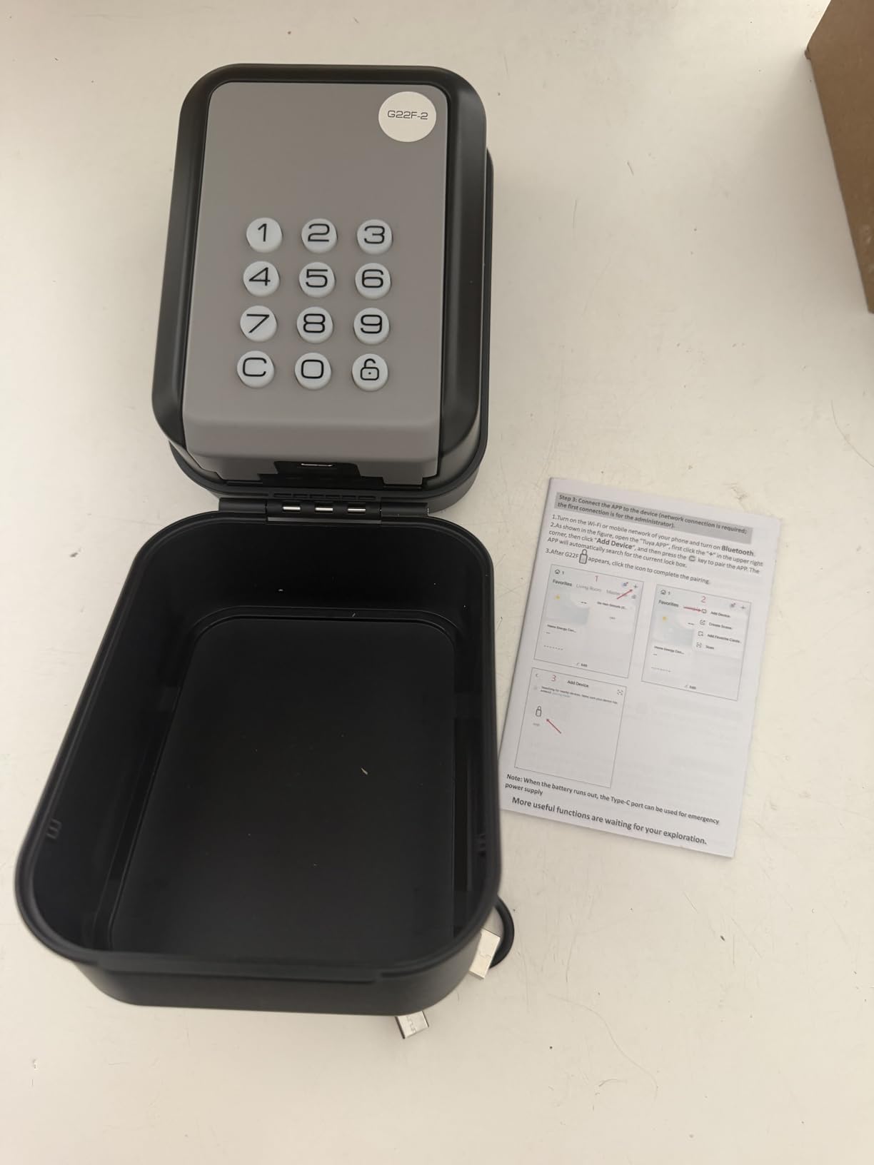 Smart Key Lock Box - Bluetooth APP(Tuya APP) Control & PIN Code, IP65 Weatherproof Wall Mounted Lock Box for Airbnb, Realtor, Home Office, Holds 5 Keys+3 Access Cards customer photo 1