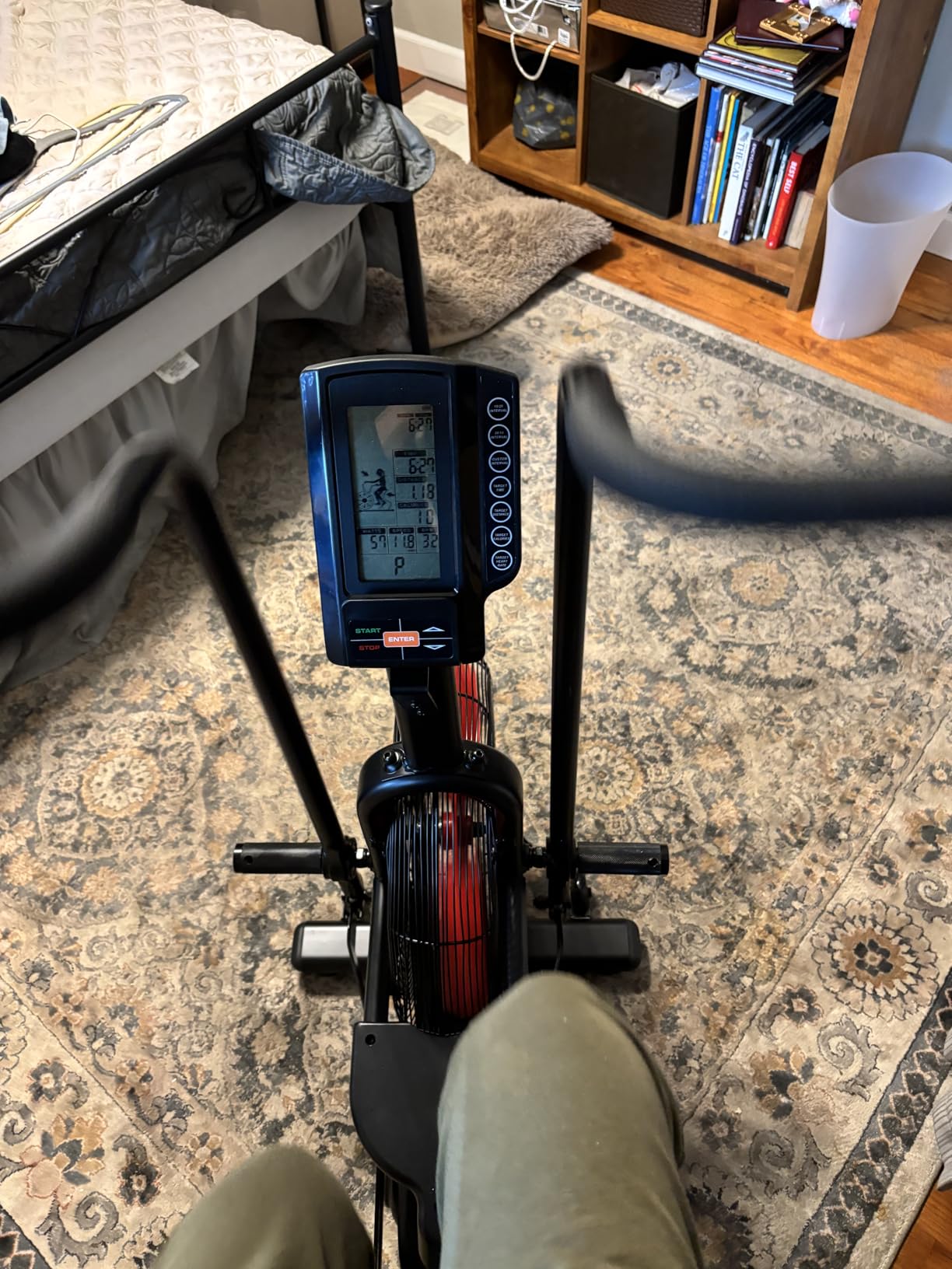 Air Bike, Wenoker Exercise Bike Air Resistance Stationary Bike for Home, Indoor Bike with Dual Action Handlebars, APP Connection Customizable Monitor customer photo 2