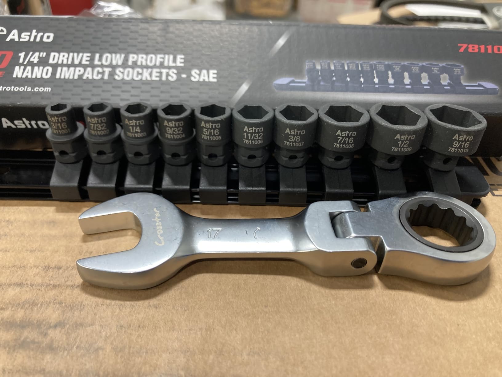 Crosstar 12-Piece Metric Stubby Flex-Head Ratcheting Combination Wrench Set with Rolling Pouch - 8-19mm, 90-Tooth, CR-V Steel, Compact Design for Tight Spaces customer photo 2