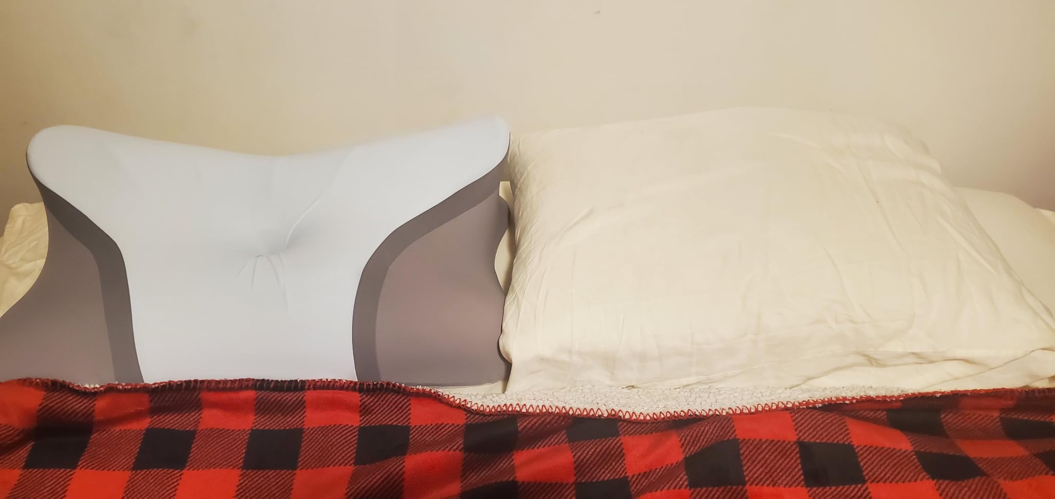 Cervical Neck Pillow for Pain Relief, Bed Pillows for Sleeping, Ergonomic Cooling Pillow, Orthopedic Contour Pillow for Side Back Stomach Sleepers, Neck Support Memory Foam Pillows (Blue&Grey) customer photo 1