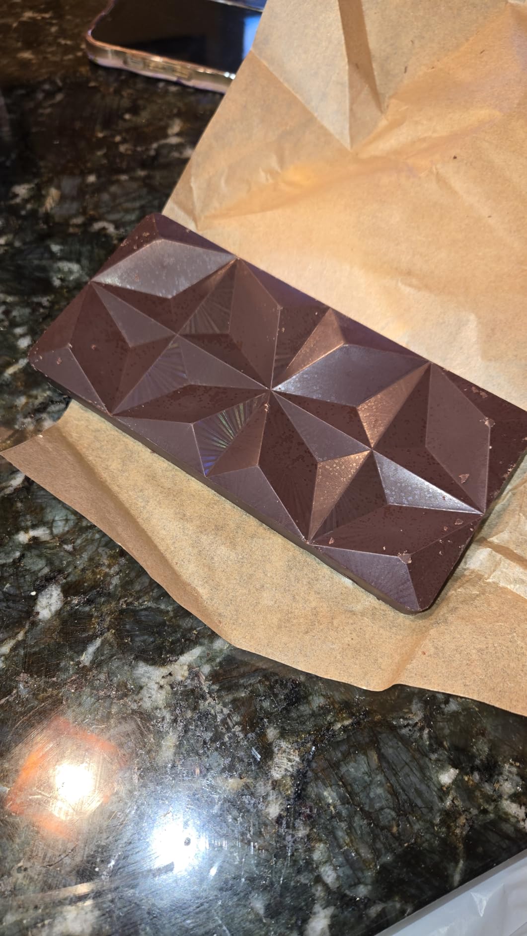 Holographic Chocolate Bar Mold, Large Thick 3-Cavity Silicone Mold for Chocolate Bars, Geometric Design, Food-Grade Non-Stick Mold for DIY Baking, Candy, and Wax Making customer photo 2