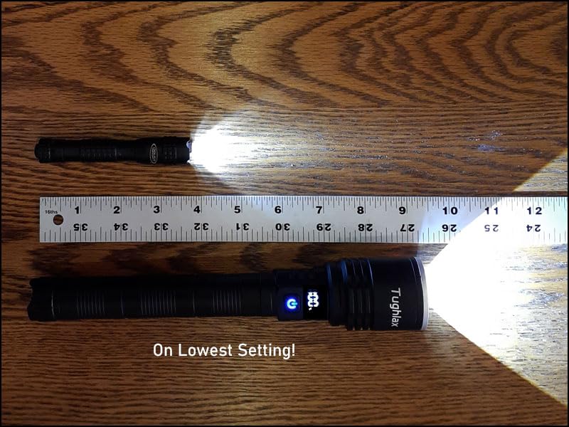 Rechargeable Flashlights High Lumens, 90,000 Lumens Super Bright LED Flashlight Tactical Flashlight with LCD Digital Display, 5 Modes Zoomable Waterproof Powerful Handheld Flashlight for Home customer photo 1