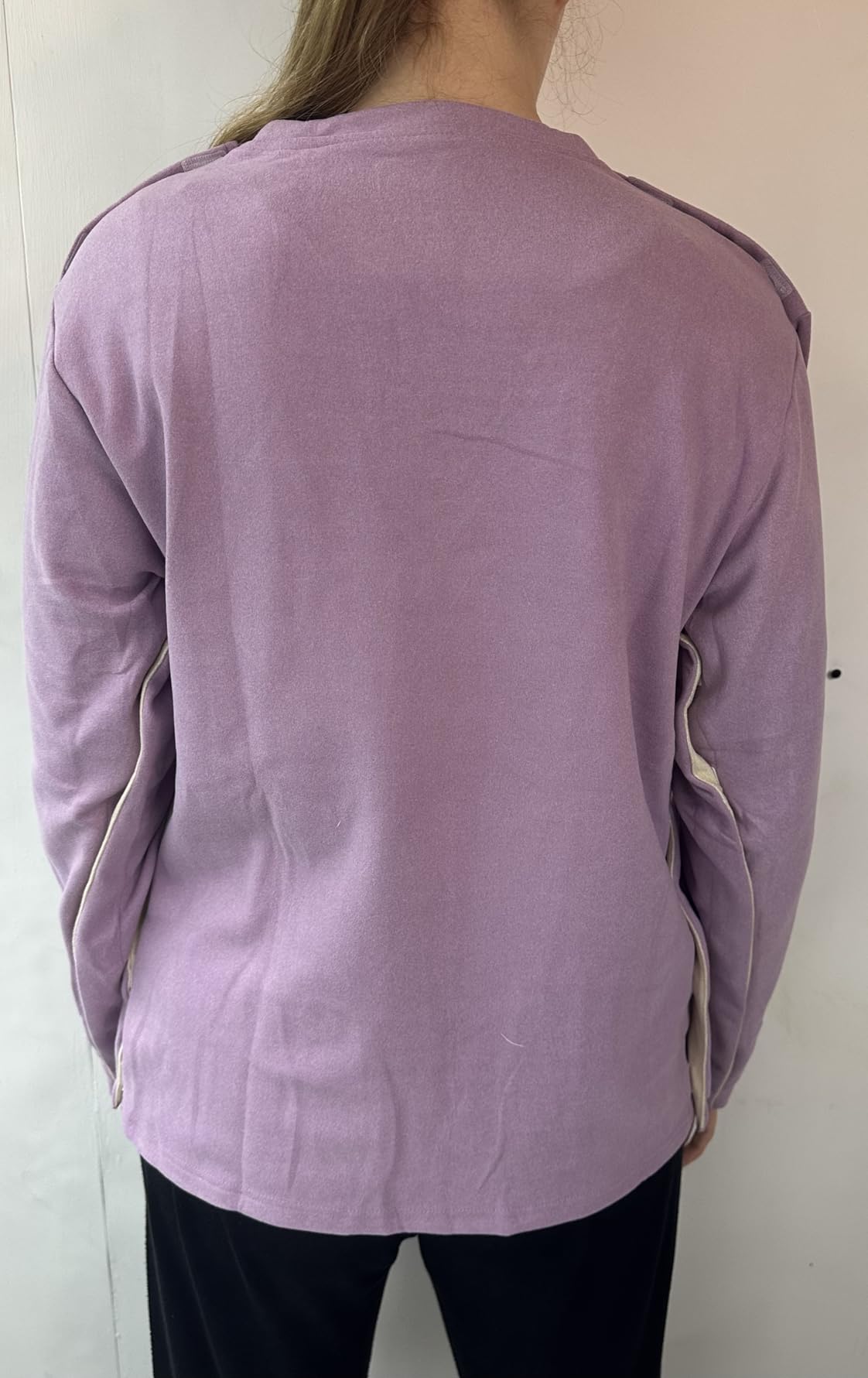 Magnetic Fleece Long Sleeve Post Shoulder Surgery Shirts for Women Tear Away Adaptive Clothing Rotator Cuff Recovery Shirt customer photo 2