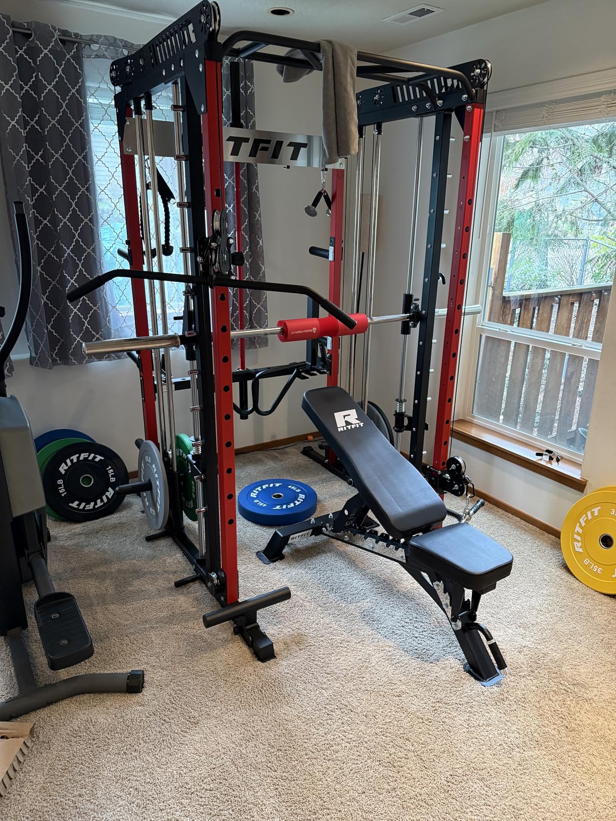 RitFit M1 Pro Smith Machine Package, All-in-One Power Cage with Weight Stack Set, Includes LAT Pulldown & Cable Crossover System for Home Gym customer photo 1