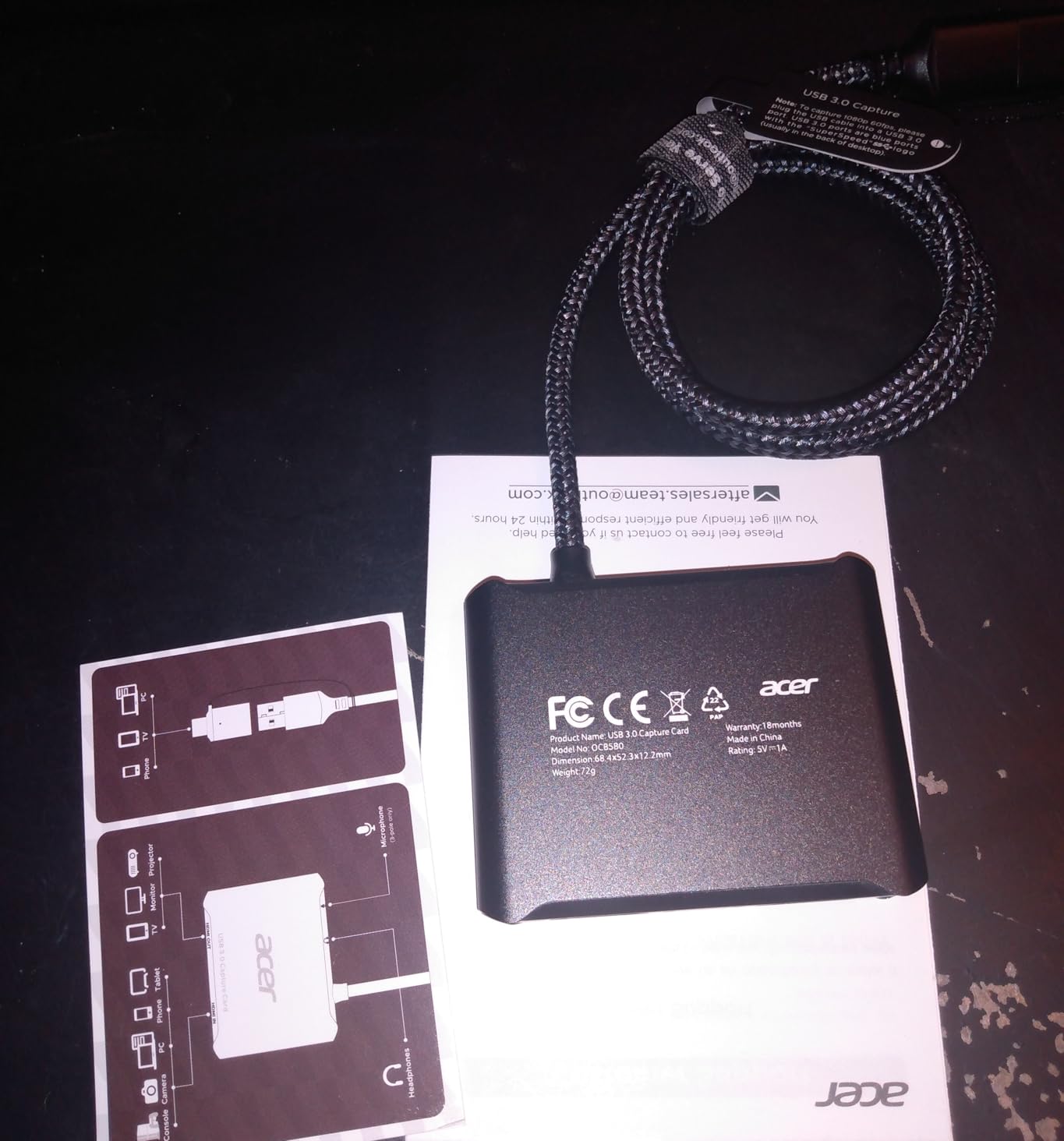 acer USB 3.0 HDMI Capture Card, 4K HDMI Loop-Out, 1080P 60Hz for Streaming customer photo 1