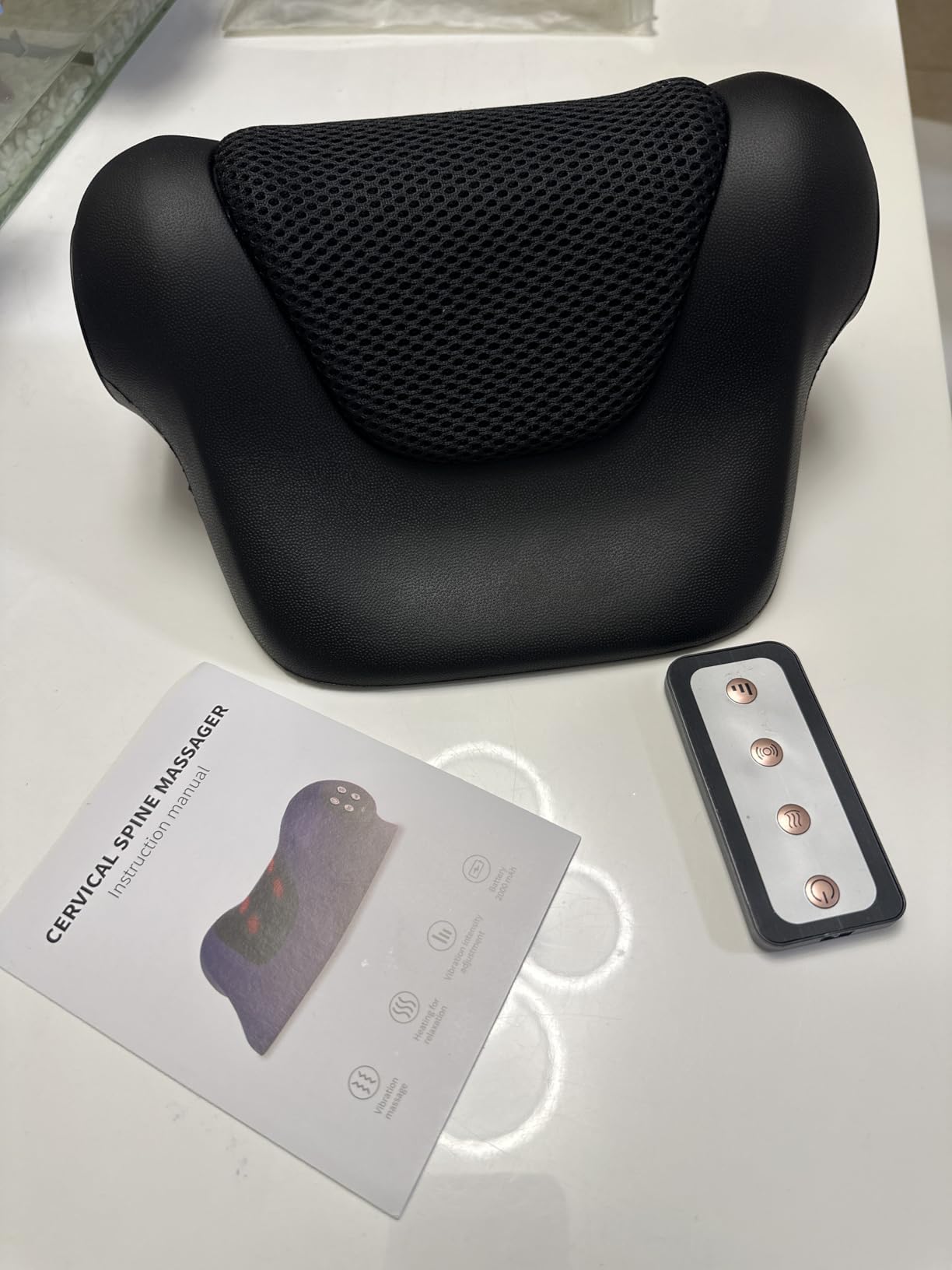 Neck Stretcher Cervical Traction Device,3 Adjustable Modes Neck Traction Device Portable Heated Wireless Neck and Shoulder Relaxer Corrector Pillow for TMJ Pain Relief and Cervical Spine Alignment customer photo 1