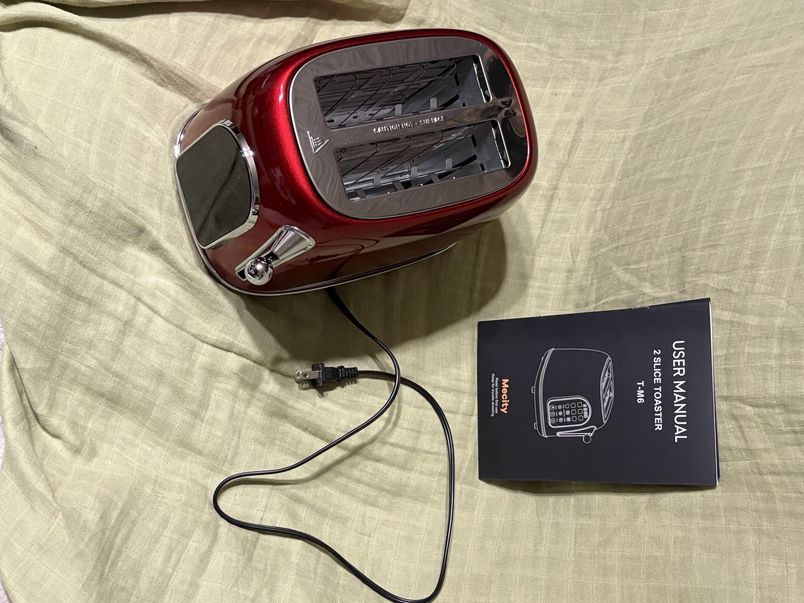 Mecity Toaster 2 Slice, Touch Screen Wide Slot Retro Toaster For Breads Bagel Muffin Waffle, House Warming Gift New Home, 120V 825W, Red Pearl customer photo 2