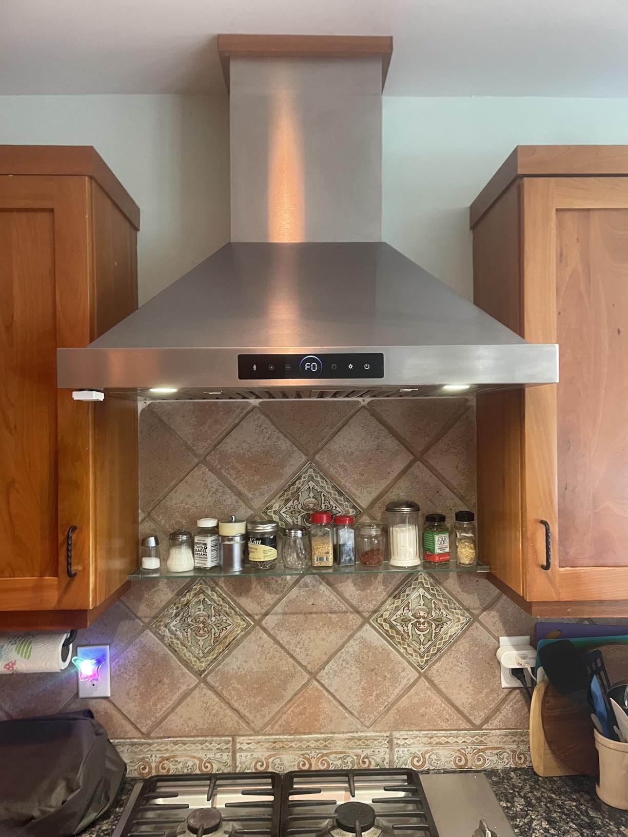 36 inch Island Range Hood Ceiling Mount 1200 CFM with 4-Speed Gesture Sensing & Touch Control, Ducted/Ductless Stainless Steel Kitchen Stove Vent Hoods with 4 LED Lights, Timer, Dishwasher-Safe Filters customer photo 1