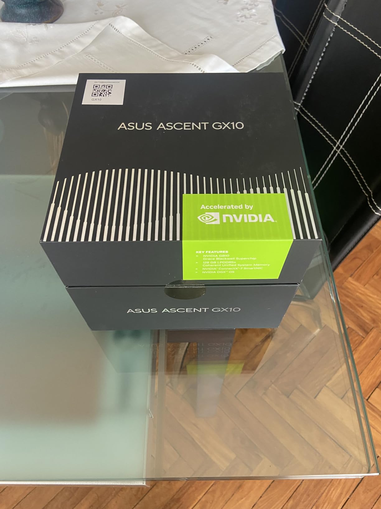 ASUS Ascent GX10 Personal AI Supercomputer with NVIDIA GB10 Superchip, 128GB LPDDR5x RAM, 1TB PCIe G4x4 NVMe SSD, Wi-Fi 7 & BT5.4, DGX OS, and Gray Anodized Metal Chassis with Stackable Magnetic Feet customer photo 1