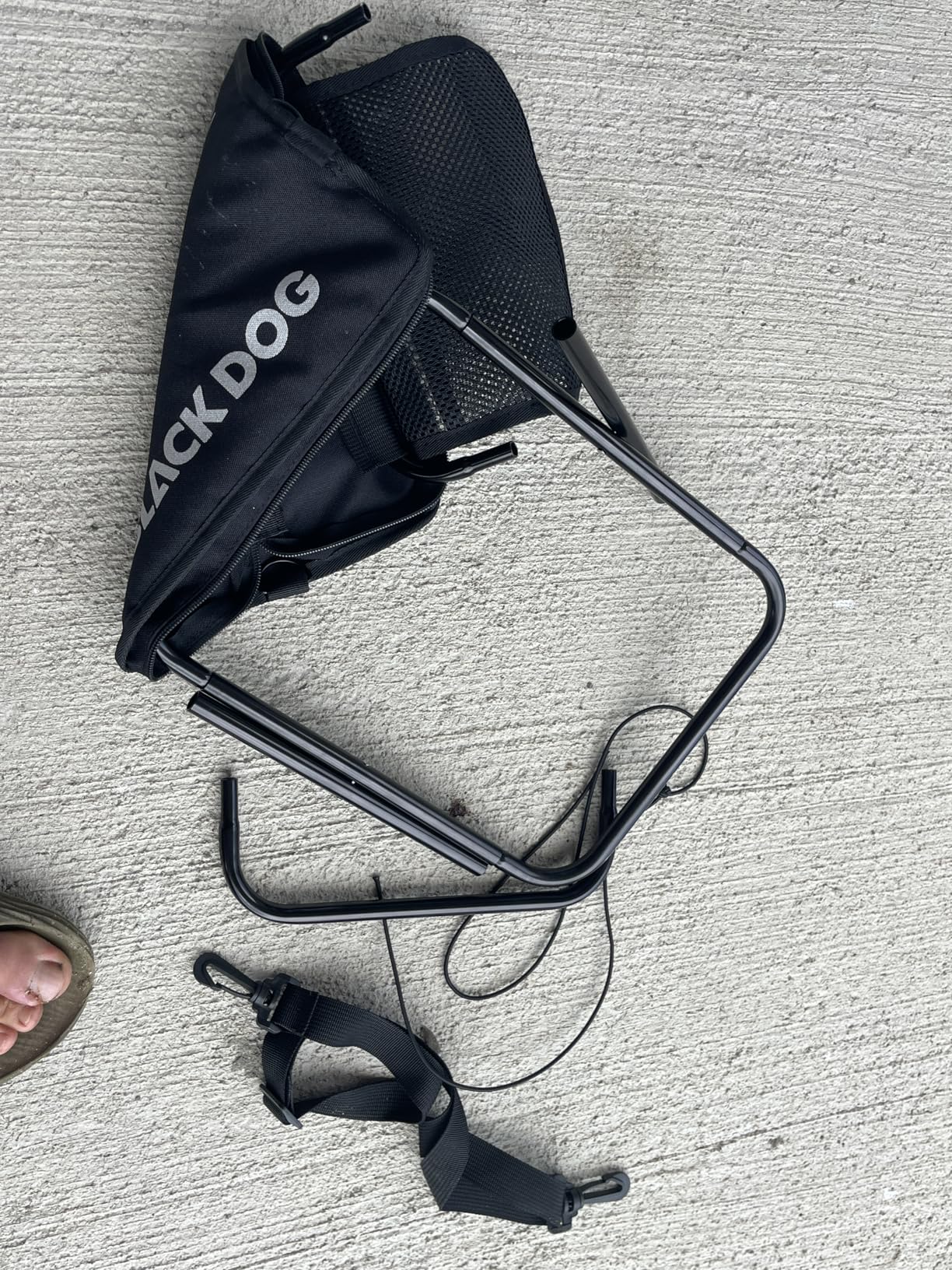 Blackdog 11in Ultralight Camping Folding Stool - 0.7lb Compact Camping Chair, 265lb Capacity Aluminum Alloy X-Frame for Hiking, Fishing BBQ Portable Small Stool for Adults (Pro - Black) customer photo 1