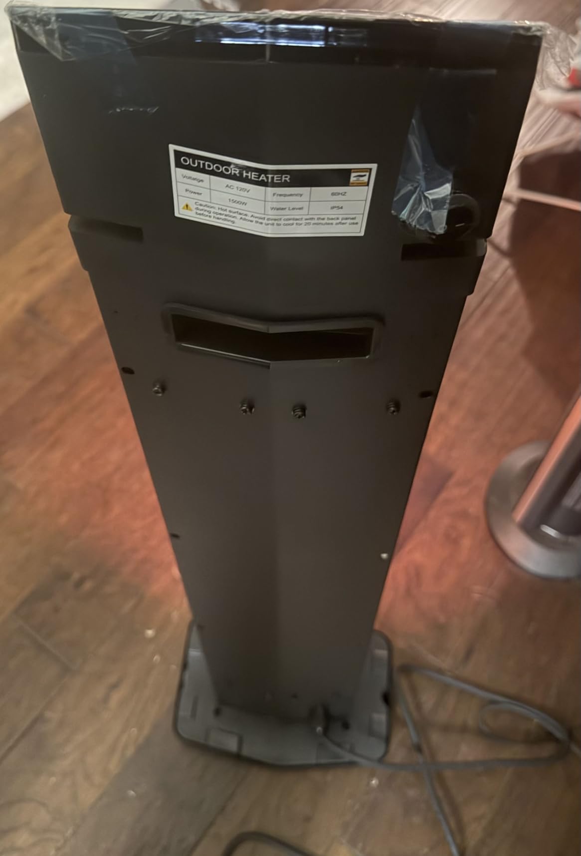 1500W Electric Patio Heater, 36inch Infrared Heater with Remote, IPX5 Waterproof Infrared Tower Space Heater, 2 Heat Levels, 12H Timers, Tip-Over & Overheat Protection for Garage, Indoor, Home customer photo 1