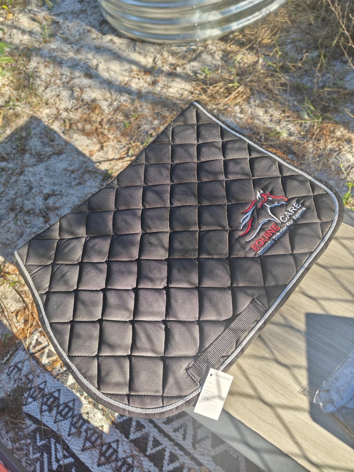 Equine Care English Saddle Pad for Horses - All Purpose Quilted Shock Absorbing Padded Saddle Pad with Breathable Honeycomb Airflow, Non Slip Contoured Wither Relief customer photo 1