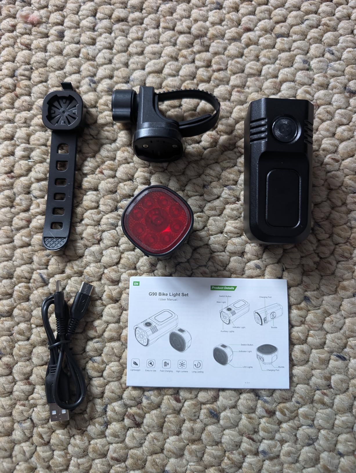 Zewdov 1000 Lumens Super Bright Bike Lights for Night Riding, Adjustable Modes Bicycle Lights Front and Rear, Rechargeable & IP65 Waterproof Bike Headlight and Taillight Set for Cycling Electronics customer photo 2