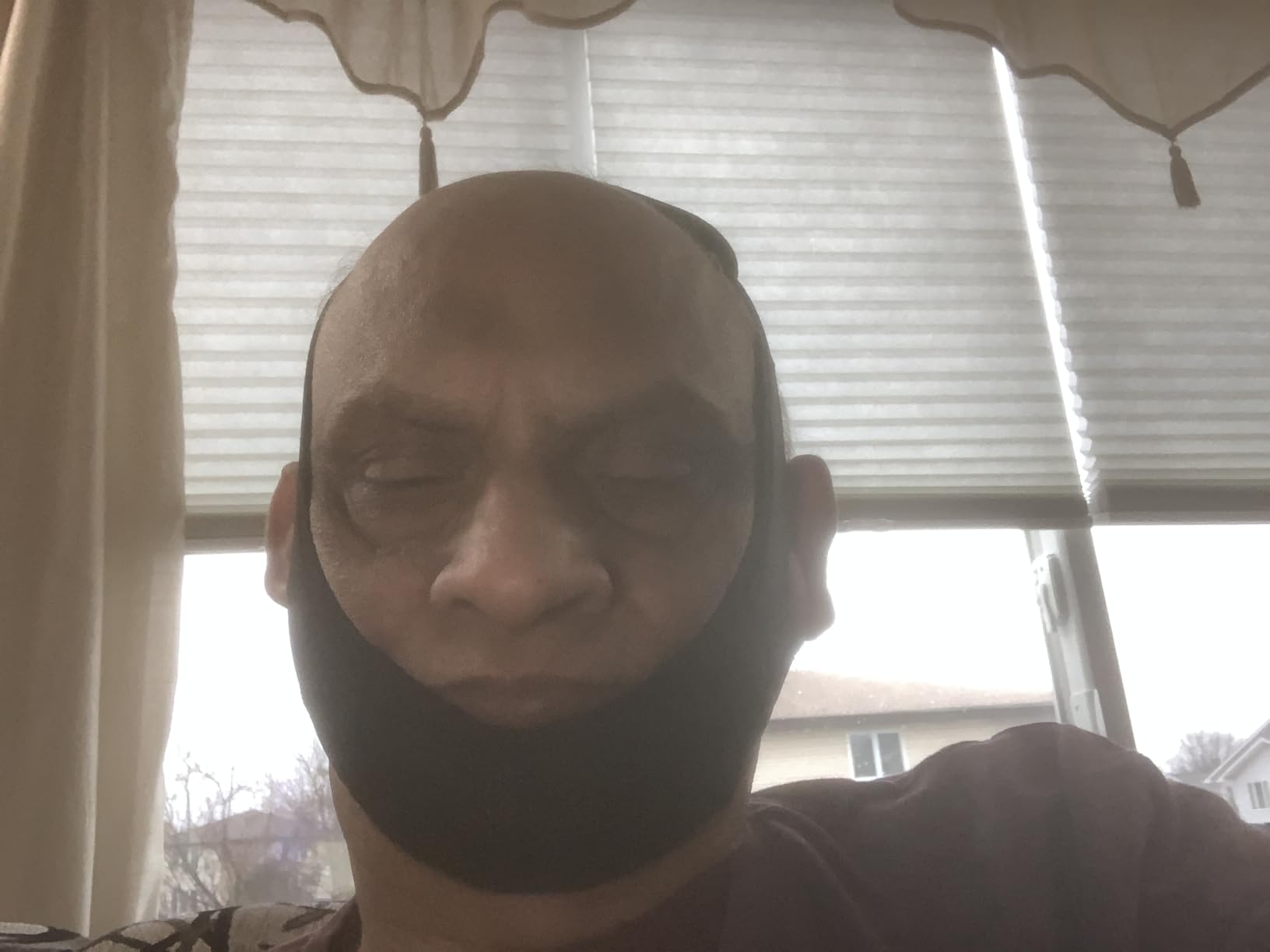 Chin Strap for Sleeping, Anti Snoring Devices Comfortable Effective Stop Snoring Solution, Snore Stopper Breathable, Anti Snore Chin Strap Adjustable Velcro, with Eye Mask, Black customer photo 1