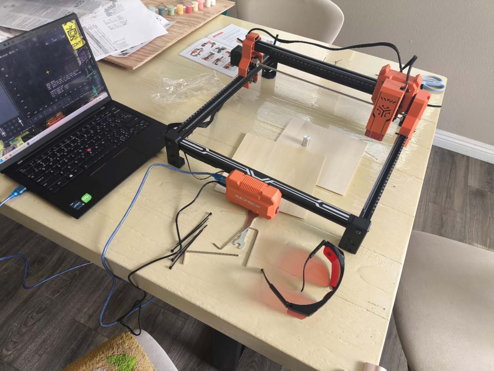 ACMER Laser Engraver Machine, 7000mW Laser Cutter, 0.01mm Precision, 300x300mm Engraving Area, 10000mm/min Speed, for Wood, Metal, Acrylic, Leather, DIY & Education customer photo 2