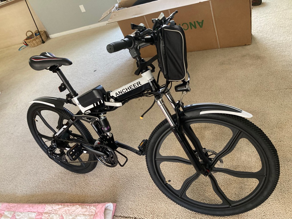 ANCHEER 26'' Electric Bike for Adults, Peak 750W Low Frame Electric City Bike with 48V/374Wh Battery, Up to 50Miles Step Through Commuter Ebike/Electric Bicycle with Basket, LCD Display customer photo 2