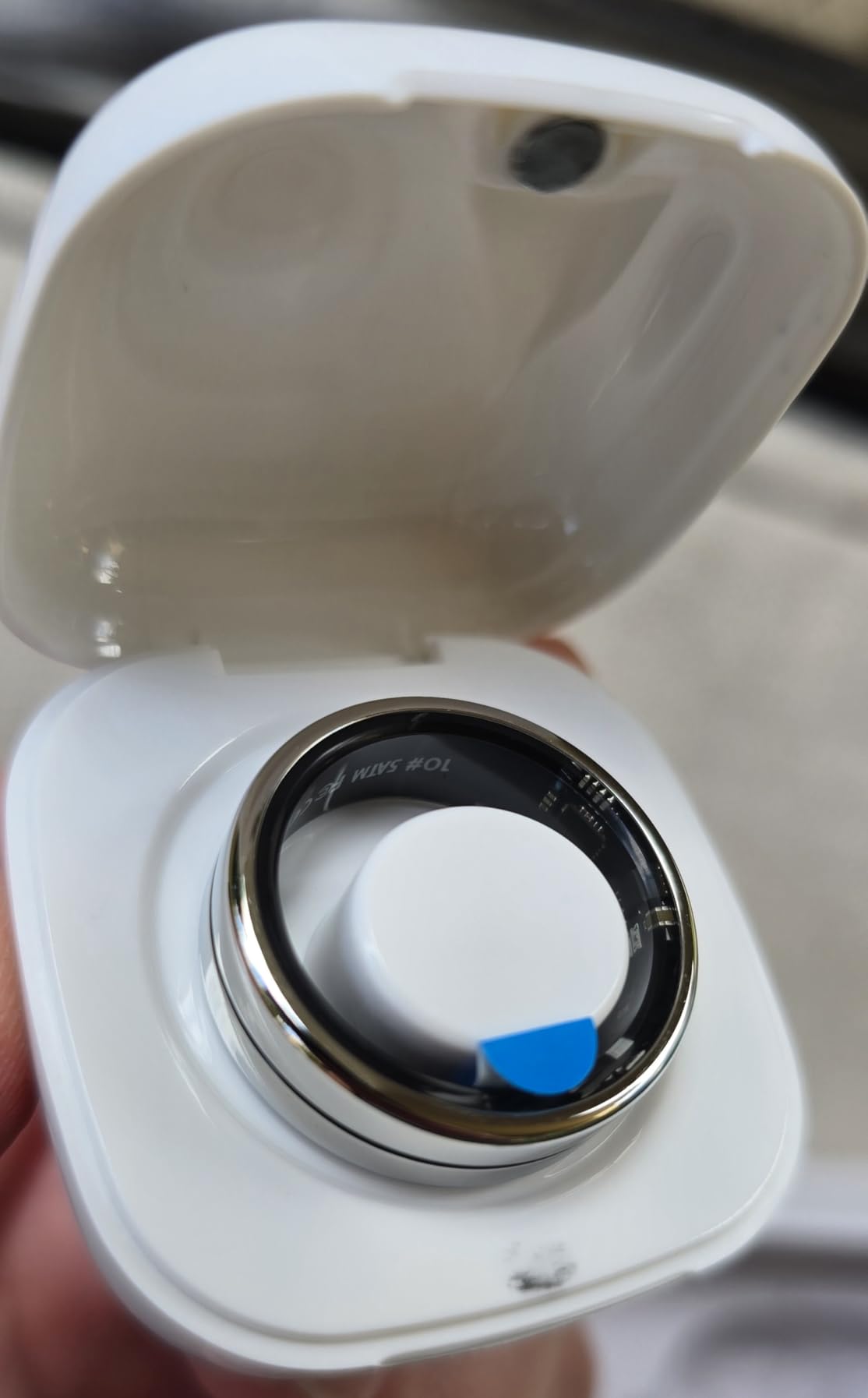 Fit Ring for Women Men, Ring Health Tracker with Heart Rate,Blood Oxygen,Heart Rate Variability, Stress, Sleep Monitor, Step Counter, Smart Ring for iPhone & Android, No Subscription Fee (Silver, 10) customer photo 1