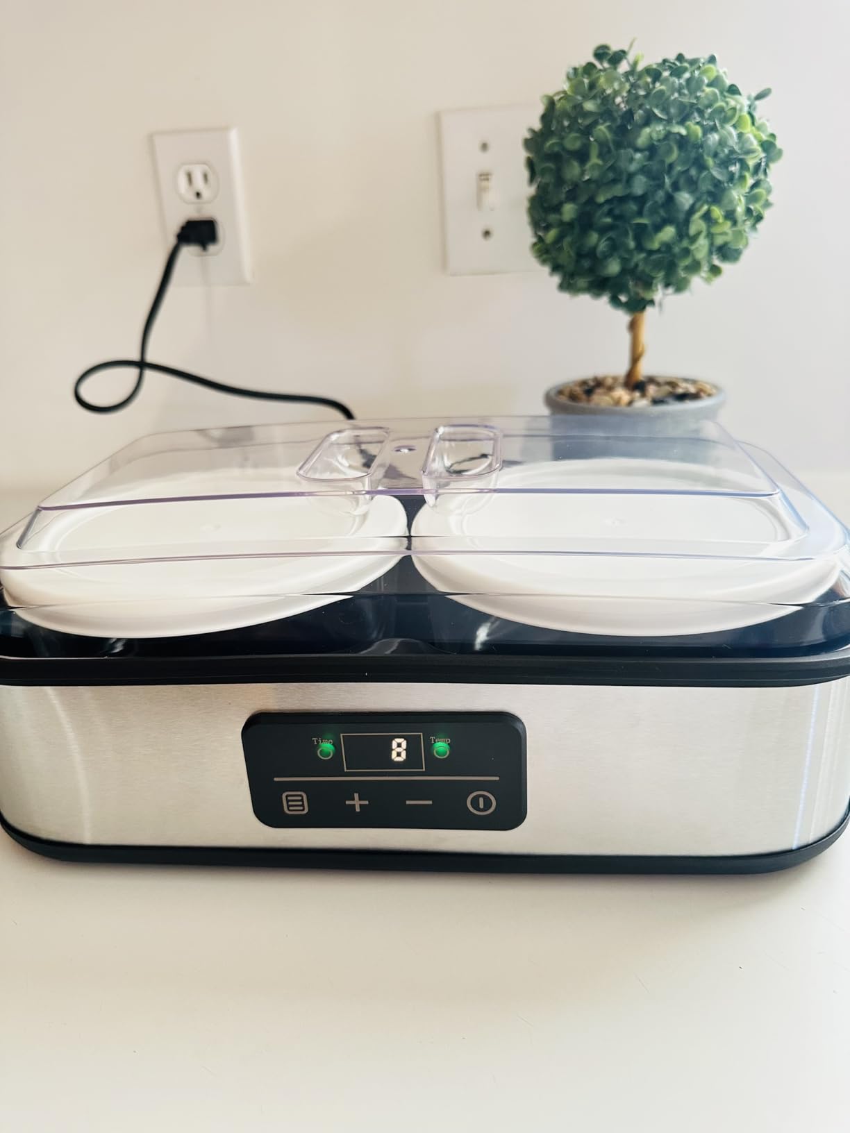 Yogurt Maker with Two Containers, Yogurt Maker Machine with Adjustable Temperature & Time Control, Automatic Shut-Off & Constant Temper for Homemade Probiotic Yogurt, Promoting Gut Health customer photo 2