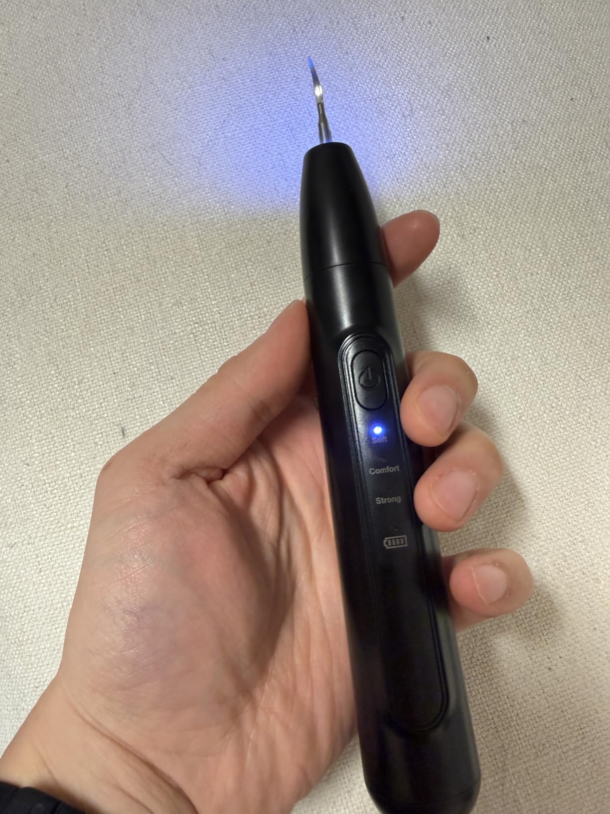 Dog Teeth Cleaning Kit,Dogs Tooth Brushing Kit with Light,3 Modes Doggie Toothbrush, Dog Plaque and Tartar Remover for Teeth,Low Noise Dog Teeth Cleaner,Pure White customer photo 2