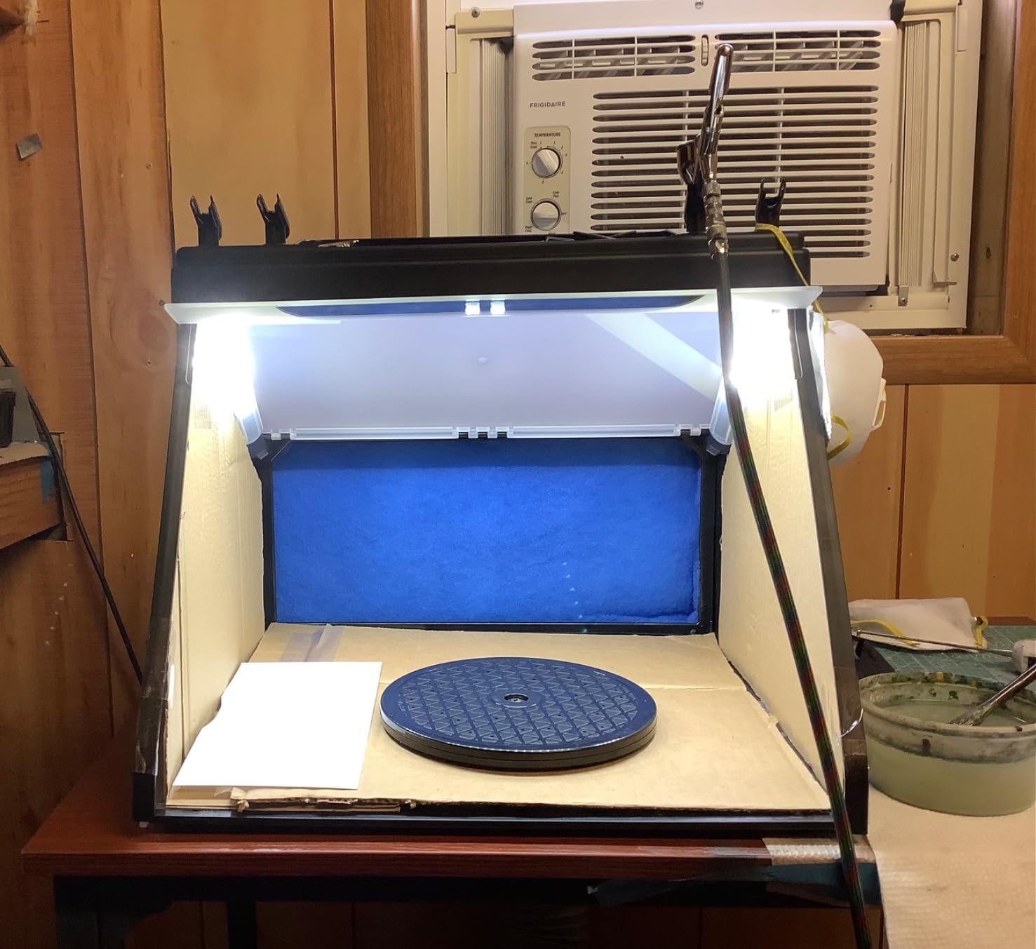 Master Airbrush Portable Airbrush Spray Booth Kit with Exhaust Fan, LED Light, Turntable & Extension Hose - Hobby Airbrush Booth for Painting Projects, Models, RC, Arts, Crafts, Cake, 16.5