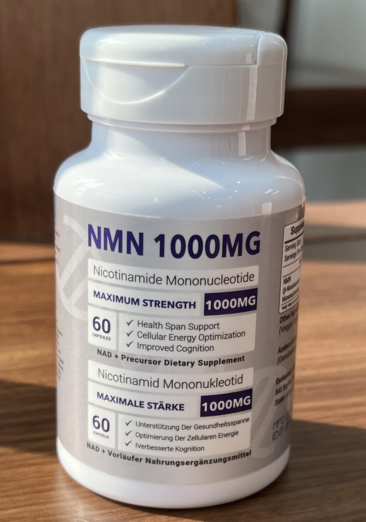 NMN 1000mg Per Serving Maximum Strength - 99% Pure NMN (Nicotinamide Mononucleotide) for NAD, Cell, Immune, Energy, Anti-Aging & Longevity, Stabilized NMN Supplements 1000mg - 60 Veggie Capsules customer photo 2