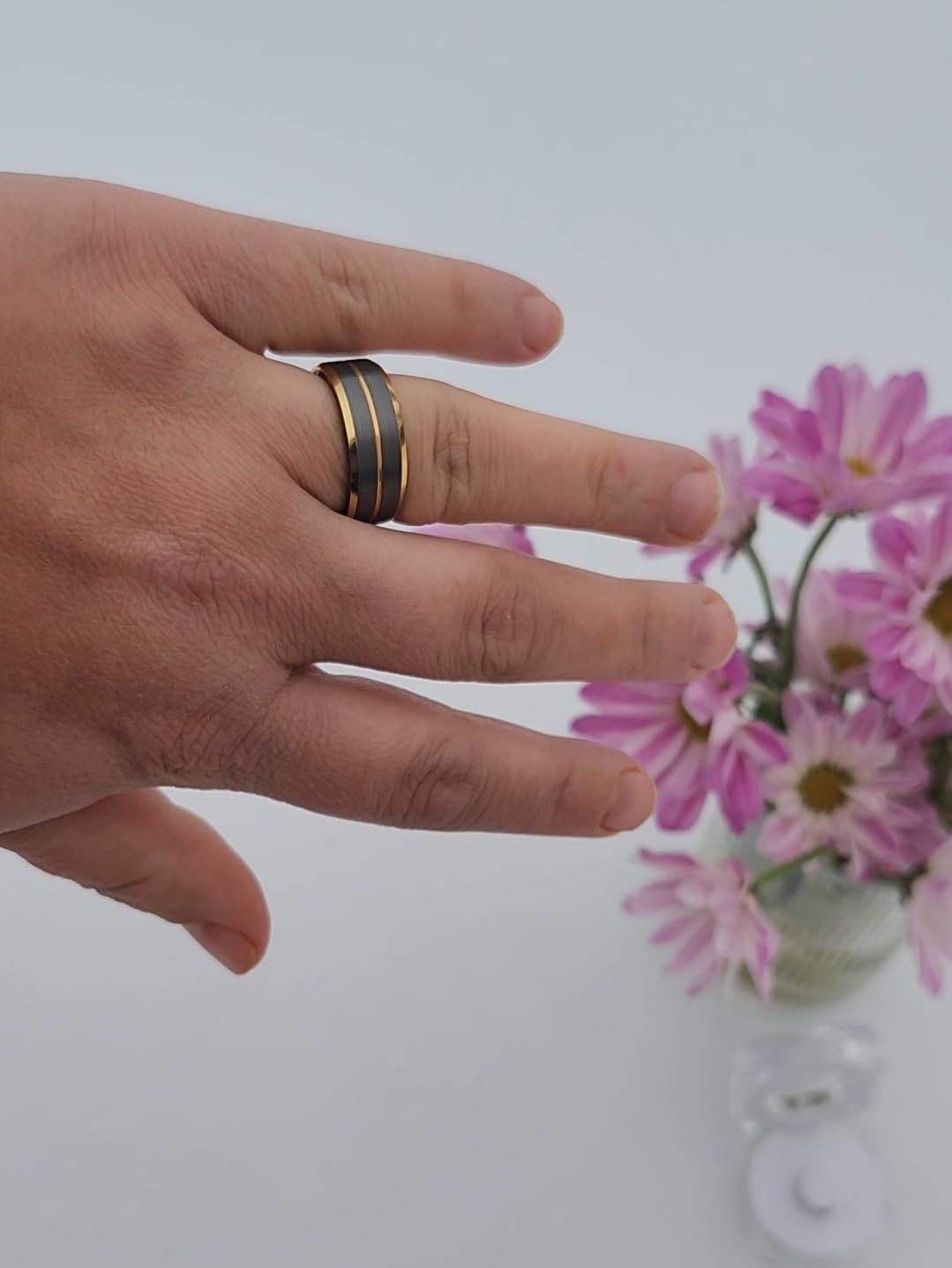 Smart Ring for Women Men, Tungsten Steel Fitness Tracker Ring with Sleep Monitoring, Heart Rate, Step Counting, IP68 Waterproof for iPhone and Android, No Subscription Fee customer photo 2