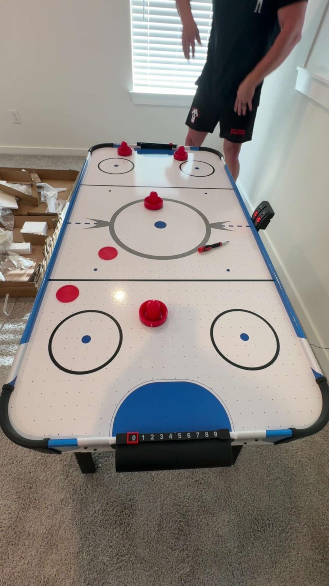 SereneLife 58in Powered Air Hockey Table, Blue, Gray and Legacy Blue customer photo 1