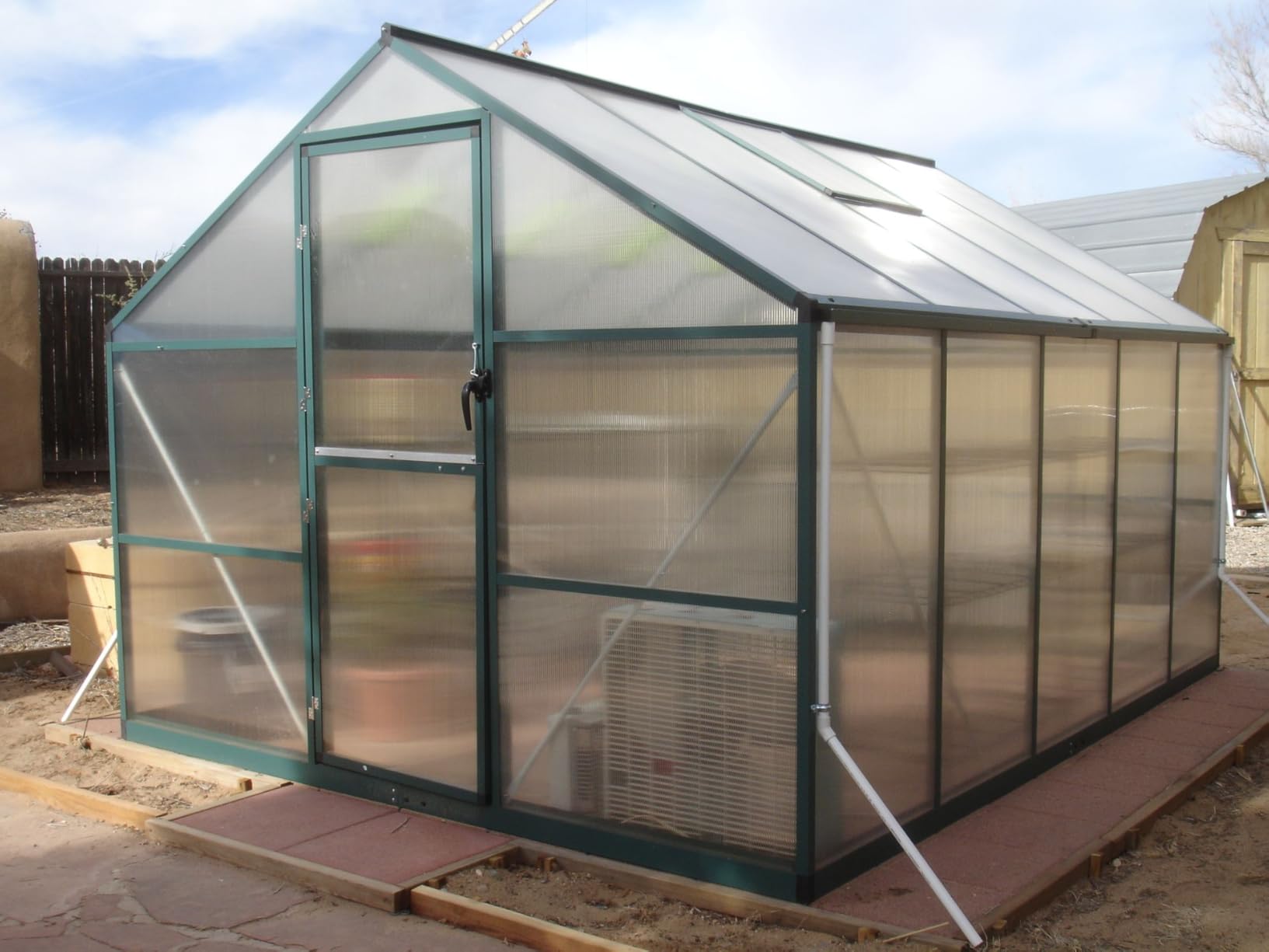6 x 10 ft Greenhouse, Greenhouses for Outside, Polycarbonate Greenhouse with Aluminum Frame, Lockable Door and Ajustable Roof Vent for Backyard, Green Houses for Outside Garden Backyard, Patio customer photo 2