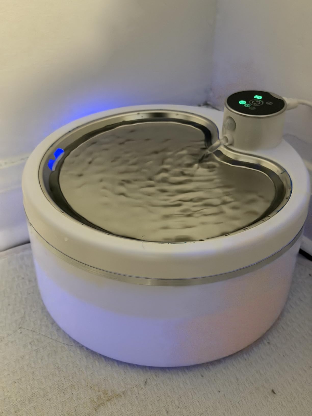 Wireless Cat Water Fountain with Stainless Steel Tray, 84oz/2.5L Pet Water Fountain for Cats Inside, Cat Fountain for Drinking with Motion Sensor, Ultra Quiet Pump for Pets& Small Animals (2Filters) customer photo 2