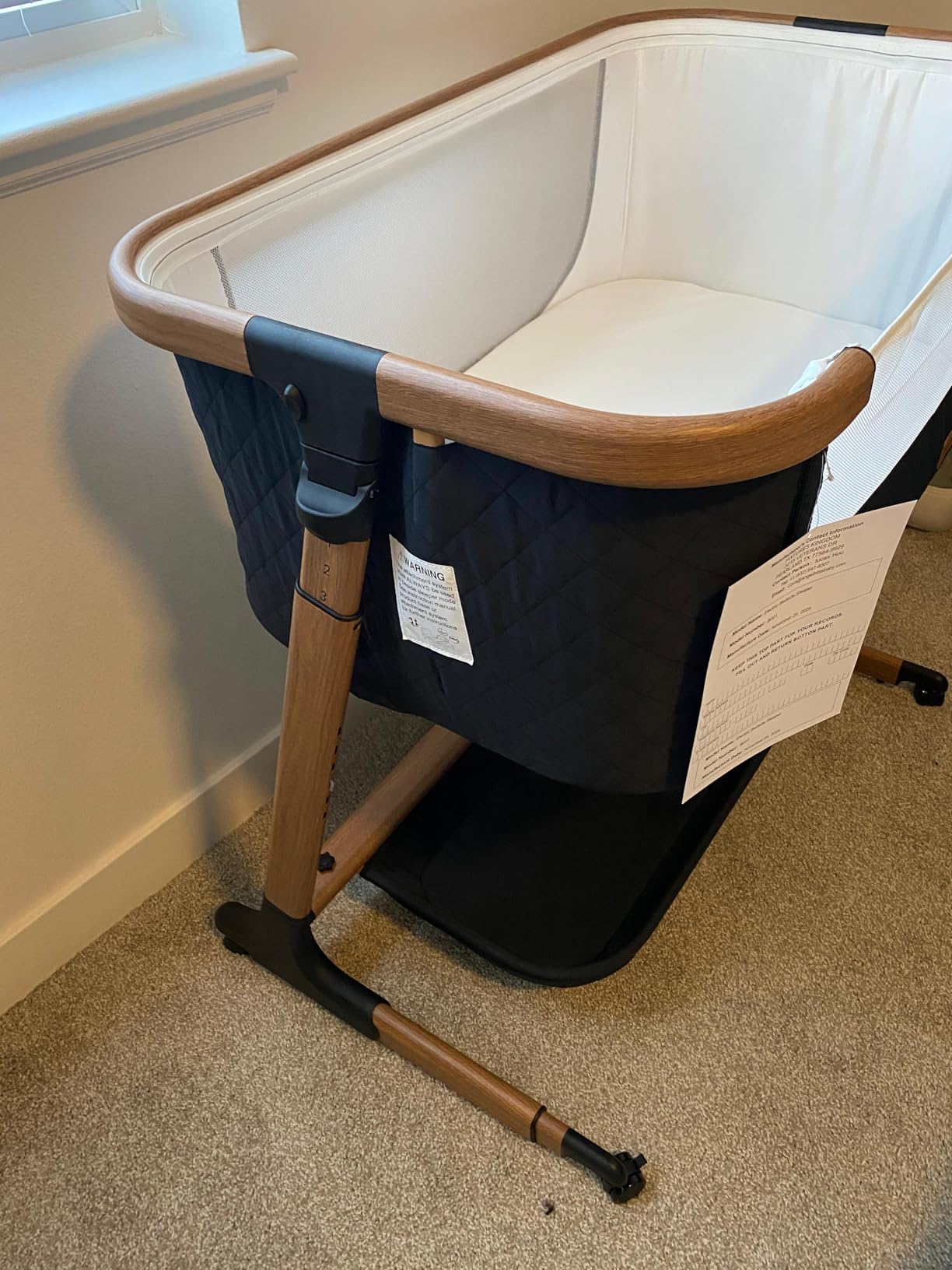 ANGELBLISS Electric Baby Bassinet Bedside Sleeper with Auto Rocking, Remote/Touch Control, 3 Timer Modes, 12 Sounds, 6 Heights, Storage & Wheels (Black) | Breathable Mesh customer photo 1