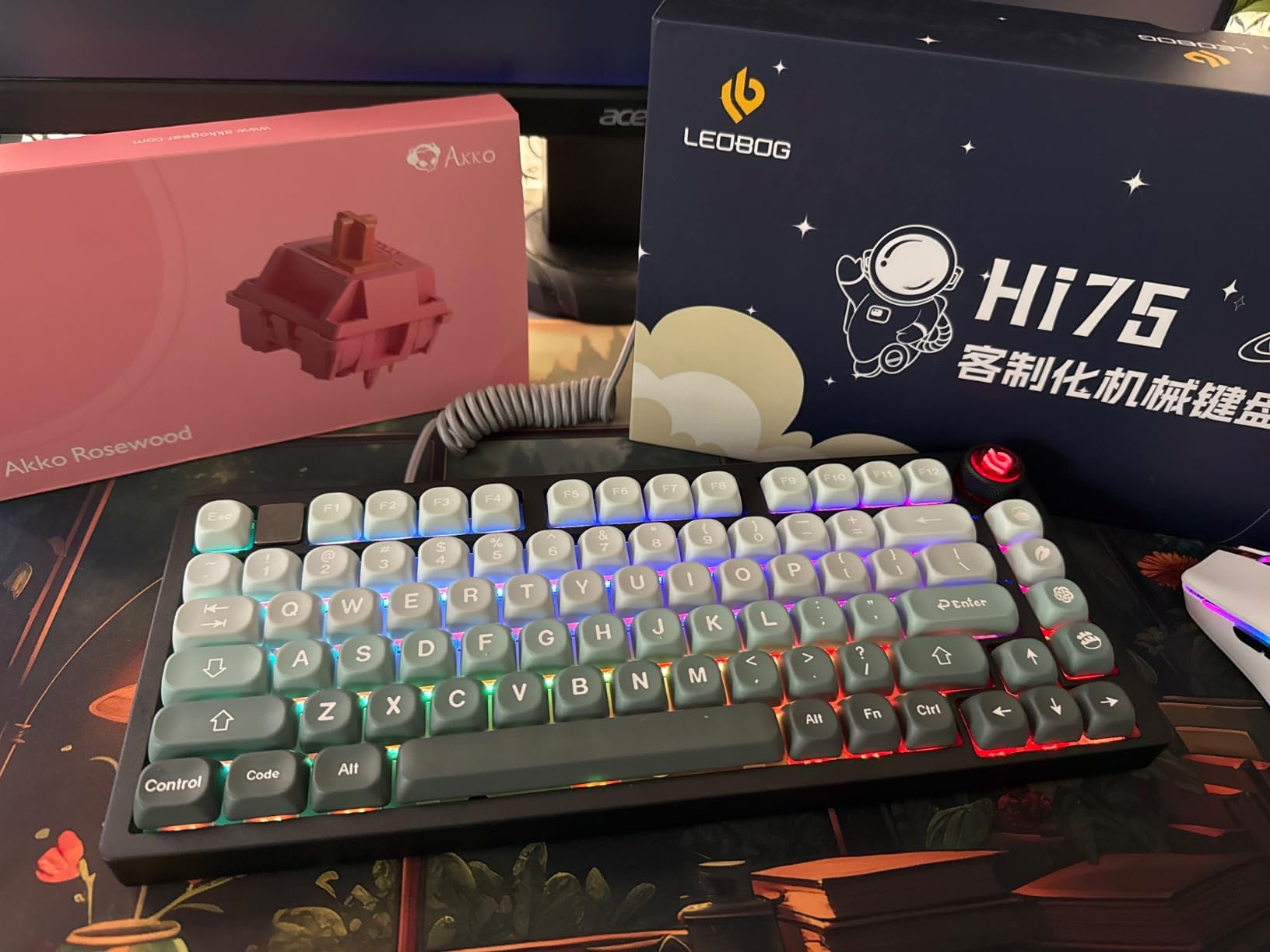 LEOBOG Hi75C Pro Wireless Mechanical Keyboard Kit - Aluminum Alloy Gasket Mount 75% Barebones DIY Base with Hot Swap, RGB Backlighting & Volume Knob - Enhanced Custom Gaming Keyboard Build, 4000mAh customer photo 1