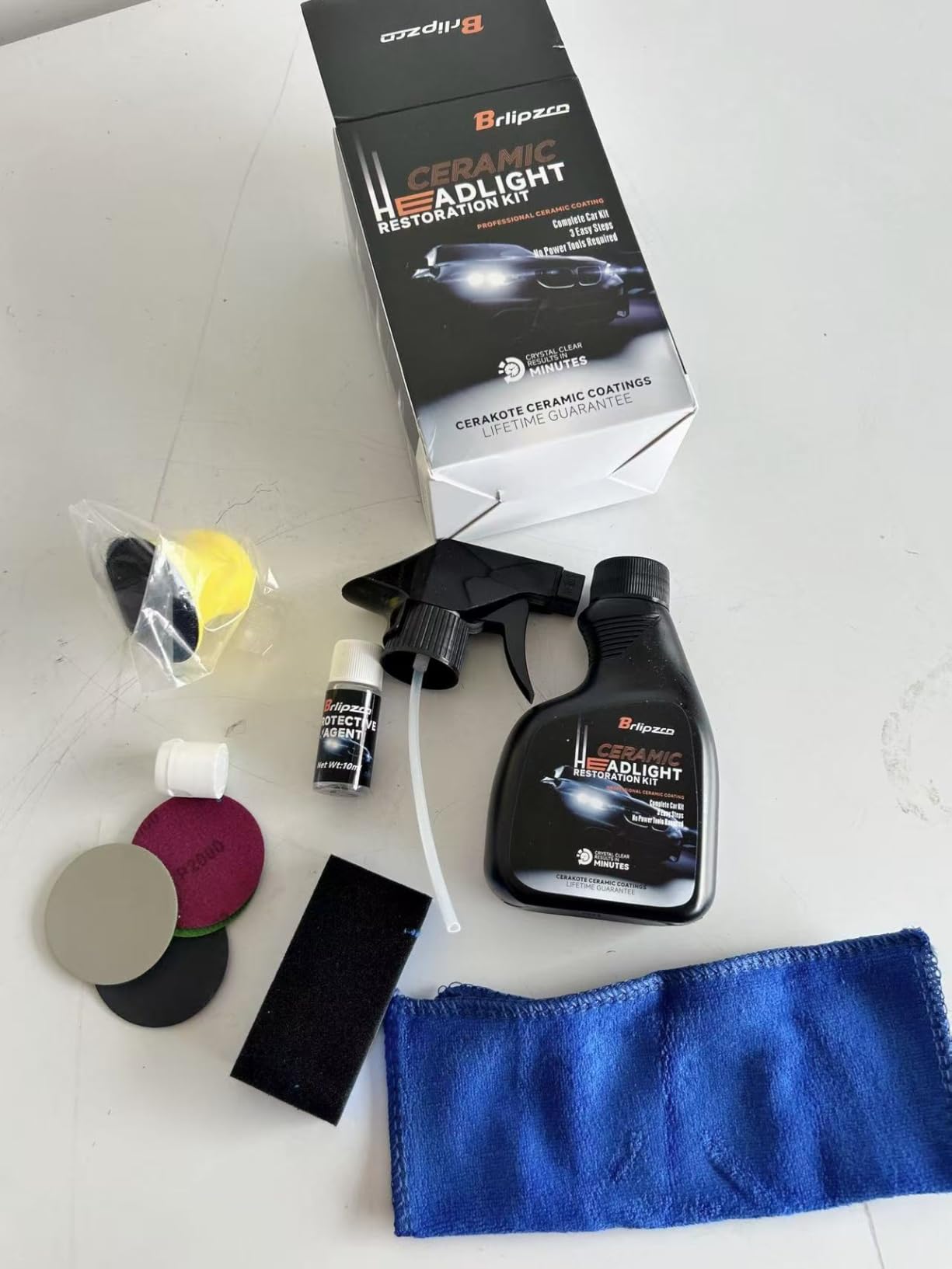 Car Headlight Restoration Kit, Ceramic Headlight Restoration Kit, No Power Tools Required, Headlight Cleaner and Restorer Kit, Headlight Cleaner, Headlight Restoration Spray customer photo 1