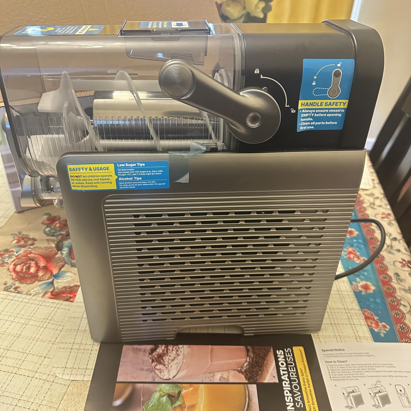 Slushie Machine for Home, No Ice Needed Frozen Drink Maker with Auto-Clean, LED Display, Perfect for Margaritas, Frappés, Milkshakes and More, Family Gatherings & Home Bar, Grey, 1 Pack+6 Modes customer photo 1