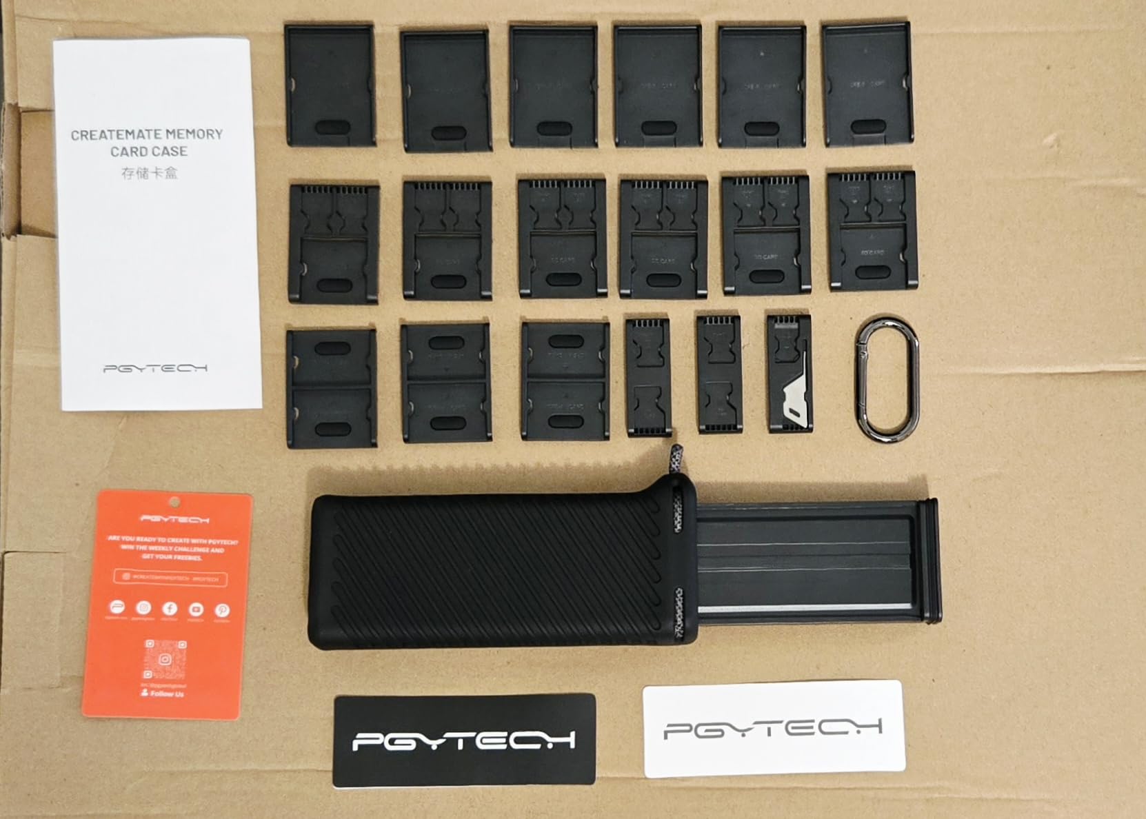 PGYTECH CreateMate Memory Card Case for SD/Micro SD/CFA/CFB/XQD/SIM Cards, 18 Customizable Card Slots Holder customer photo 1