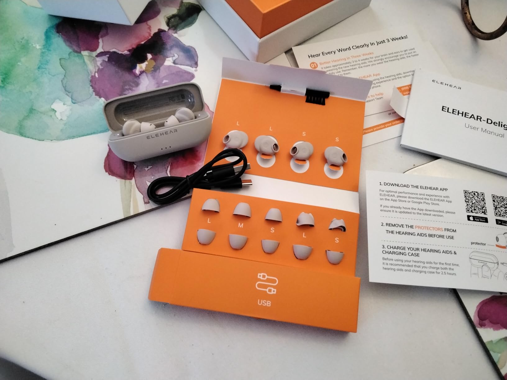 ELEHEAR-Delight OTC Hearing Aids for Seniors and Adults, AI Powered Speech Enhancement, Superior Sound Quality, Comfortable & Discreet Design, Bluetooth 5.3 and App Control, Mist White customer photo 2