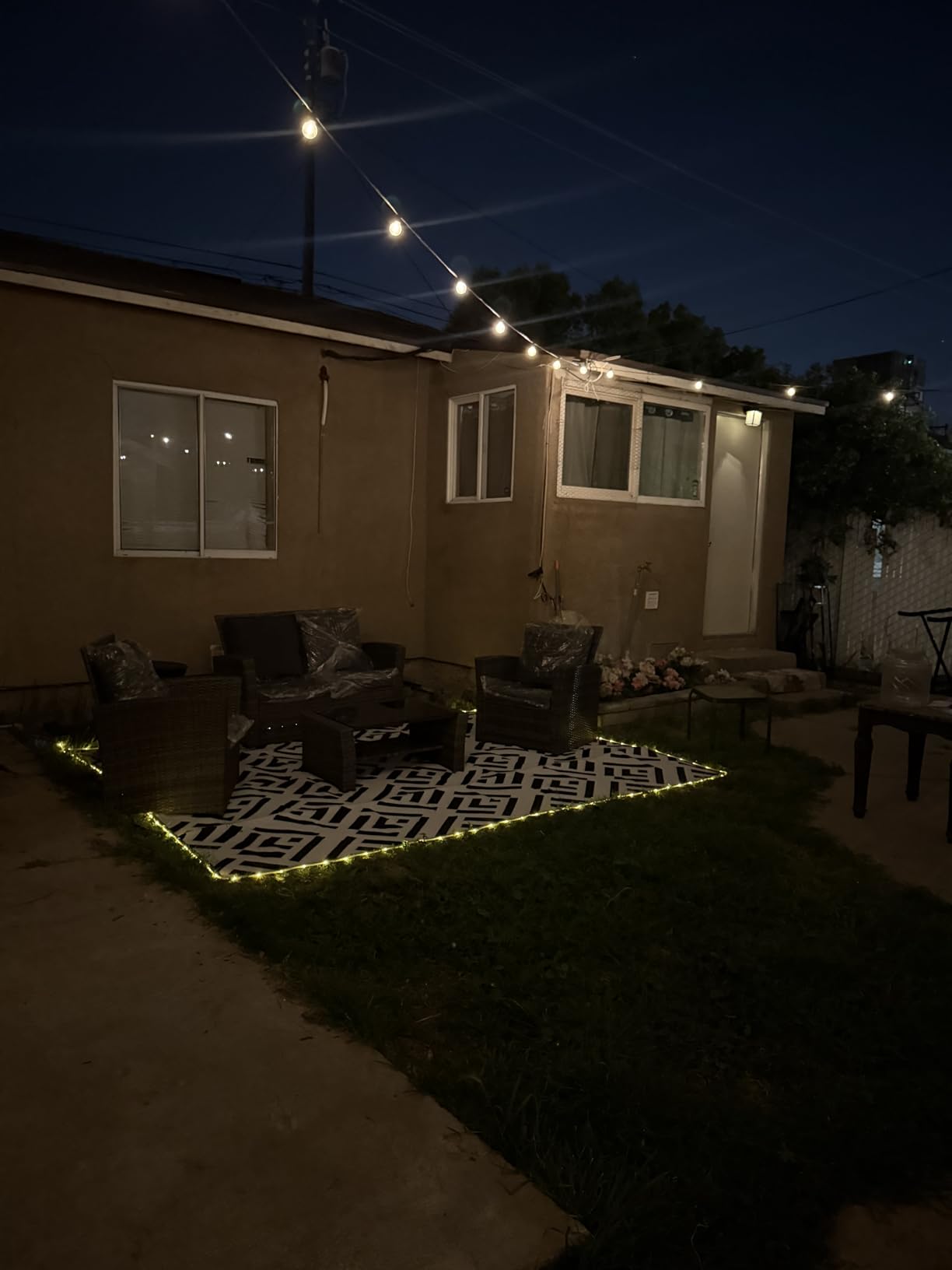 Wisteria Lane 4 Piece Patio Furniture Set, Wicker Outdoor Patio Conversation Furniture Set, All Weather Outdoor Patio Sofa with Cushion and Glass Table, Ash Gray customer photo 2