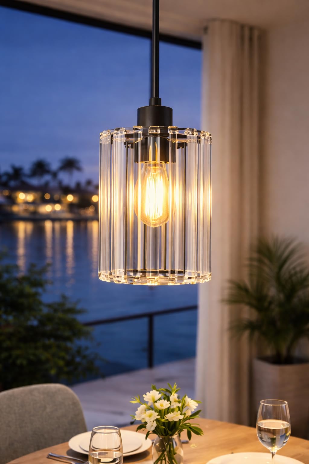 3 Pack Brushed Gold Pendant Lights Kitchen Island, Modern Crystal Chandelier Kitchen Pendant Lighting Over Island, Adjustable Hanging Mini Light Fixtures for Dining Room Hallway Corridor Bedroom customer photo 2