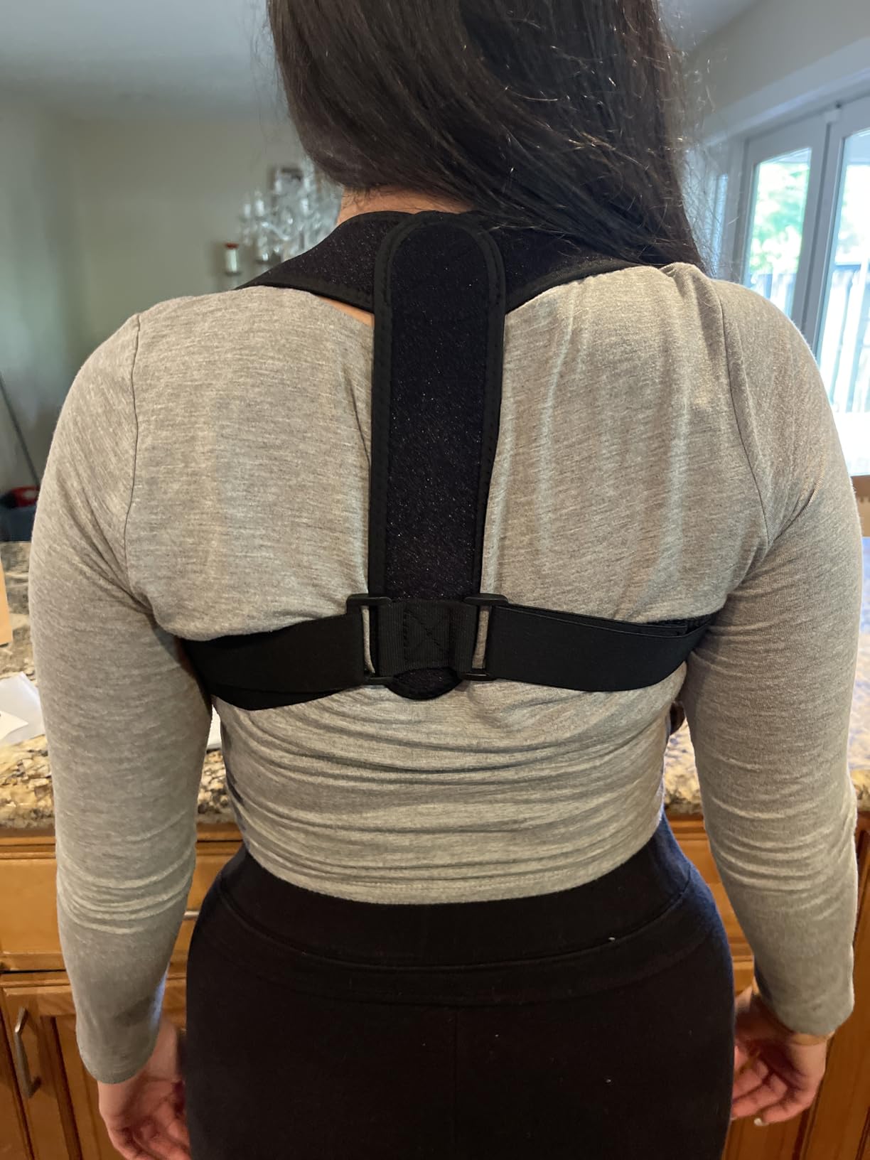 Posture Corrector for Women and Men,Adjustable Upper Back Brace, Breathable Back Support straightener, Providing Pain Relief from Lumbar, Neck, Shoulder, and Clavicle, Back. customer photo 1