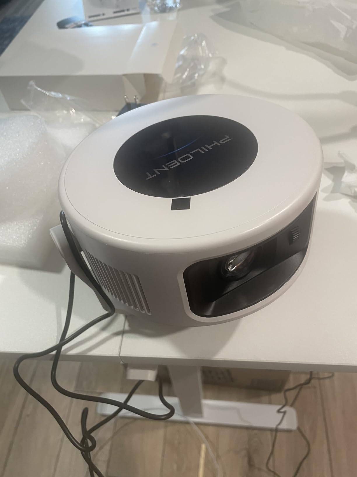 Philoent【Google TV Included】Smart Mini Projector, Ultra Short Throw for Big Screen in Small Room, Auto Keystone Portable Proyector with WiFi Bluetooth, Support 4K Movie - Home Theater Bedroom Outdoor customer photo 1