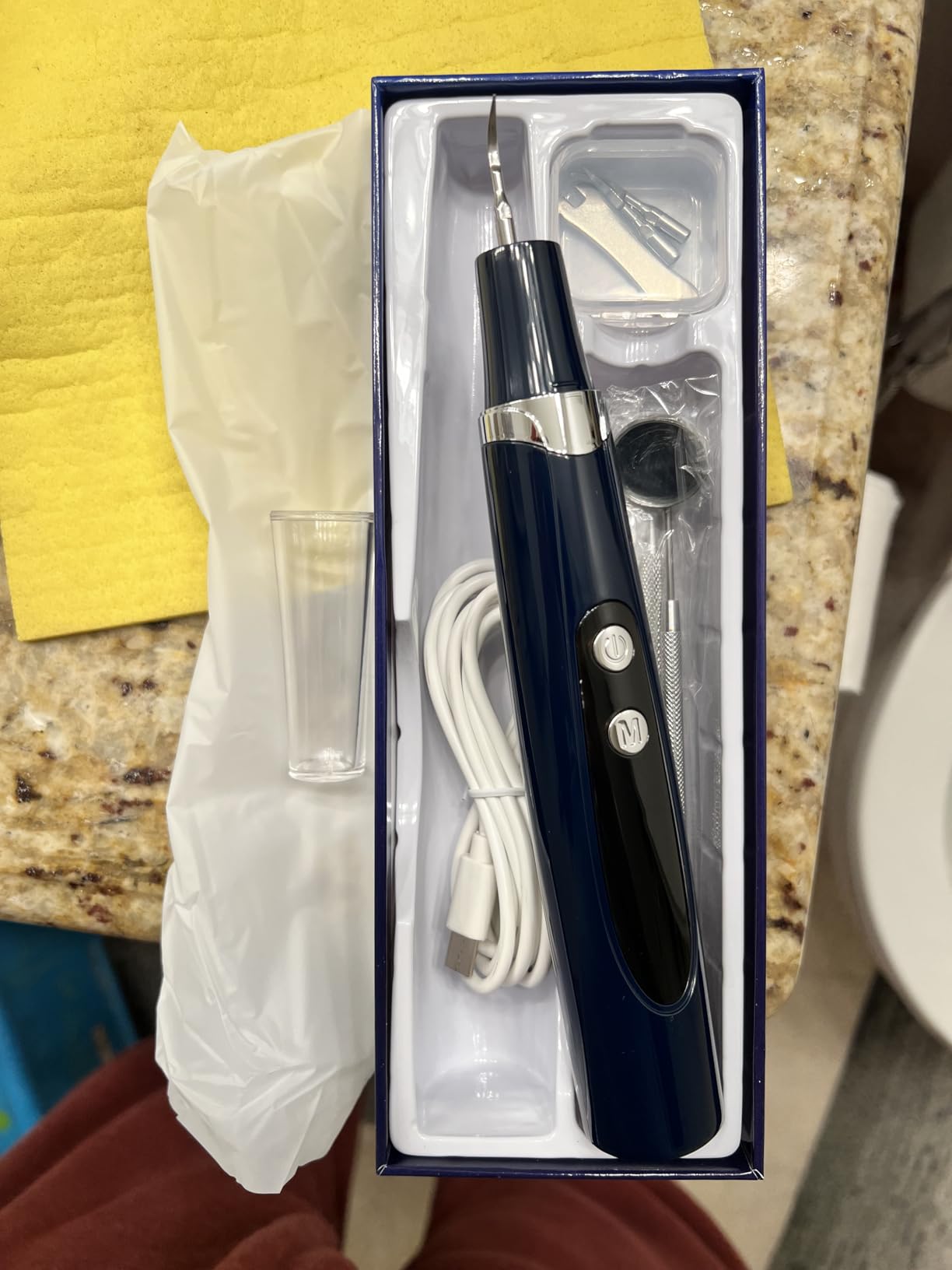 Plaque Remover for Teeth - Tartar Remover for Teeth with LED Light & 5 Modes, Rechargeable Hard Plaque Remover with 2 Replaceable Heads, Ultrasonic Teeth Cleaner Kit for Home Use customer photo 1