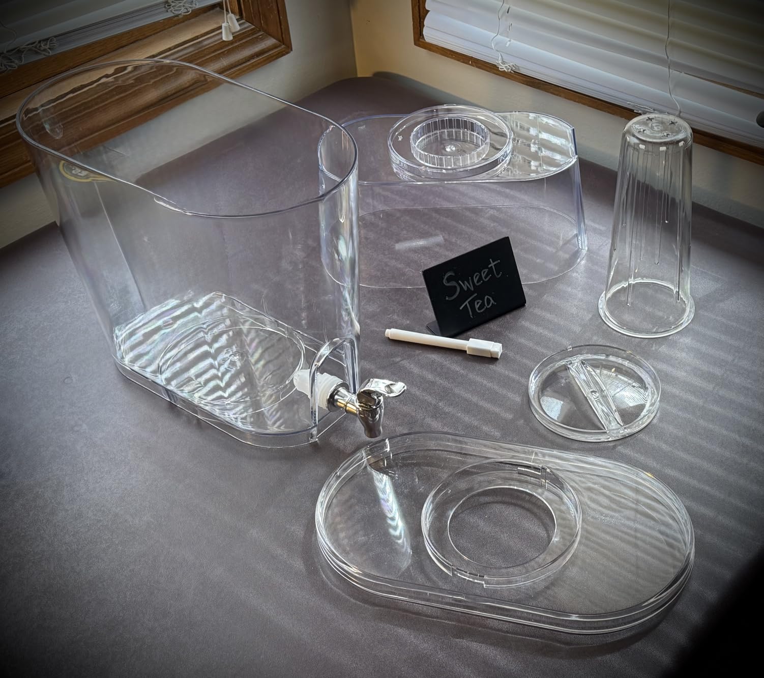 Lifewit 2 Gallon Drink Dispenser for Parties 2 Pcs, Large Plastic Beverage Container for Juice/Tea/Soda with Stand & Ice Core, Clear Lemonade Dispenser with Spigot, BPA Free Water Pitcher for Hosting customer photo 1