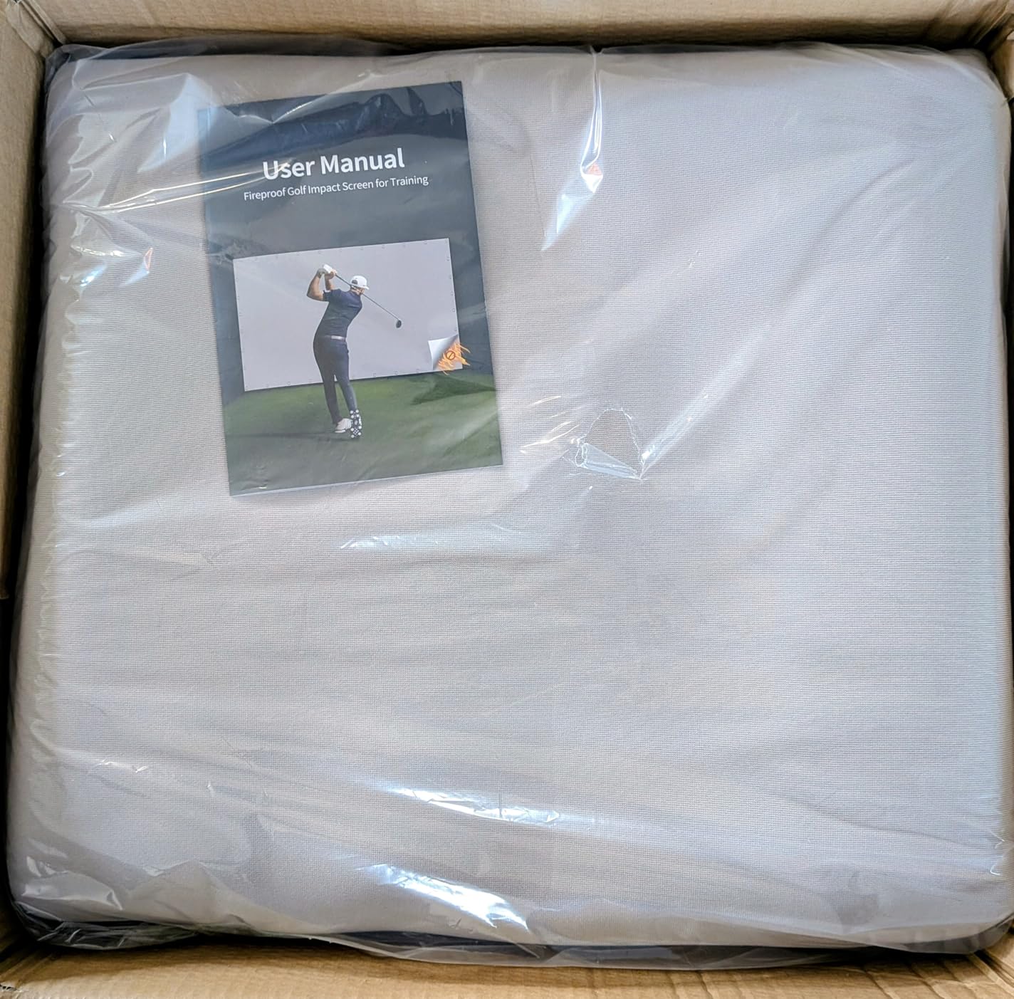 Gray Fireproof Golf Simulator Impact Screen, 3D Air Mesh Impact Screen for Golfs Training Indoor/Outdoor, HD Golf Hitting Screens for Home Practice with Grommet Holes & Bungee Cords customer photo 1