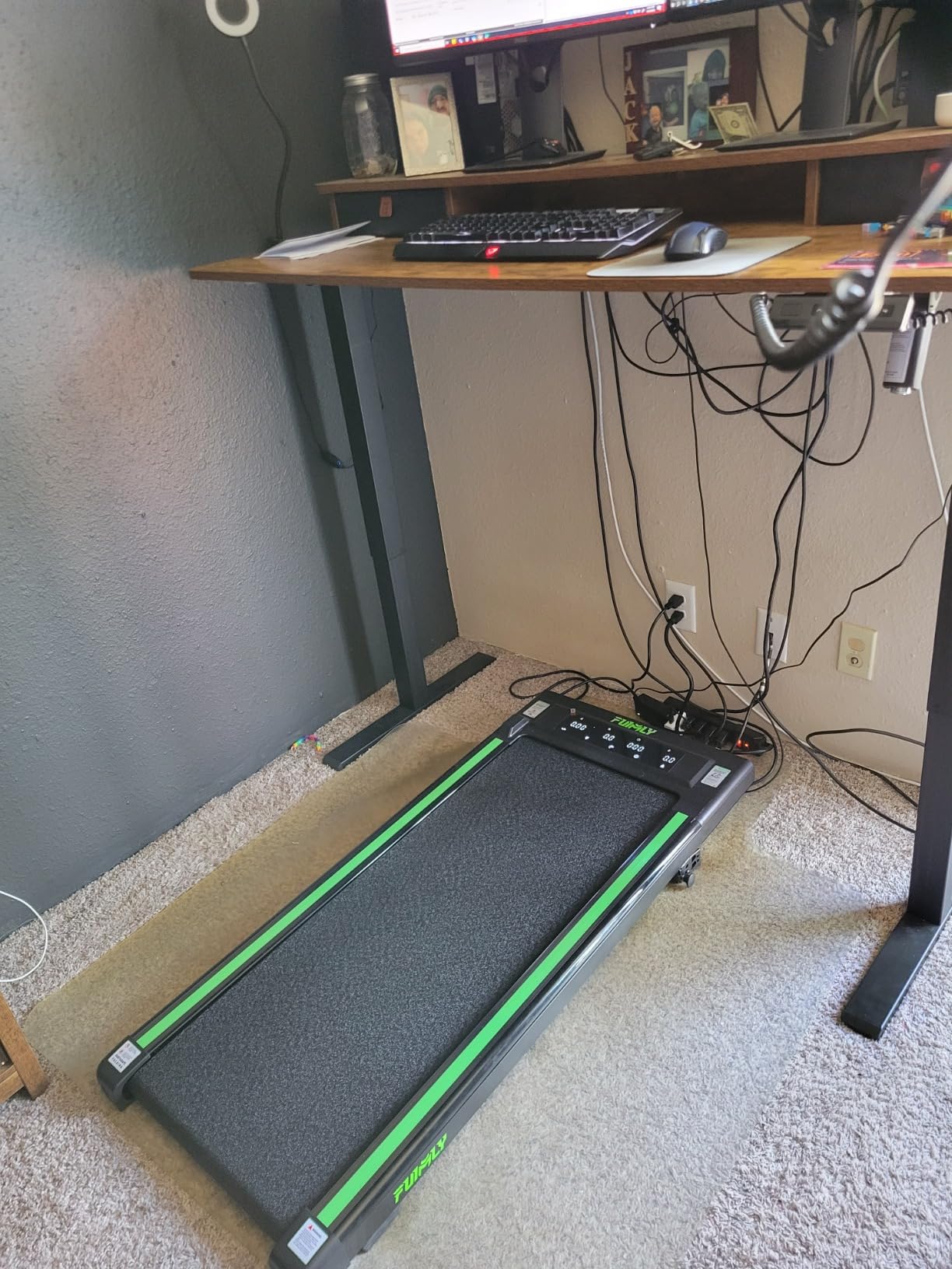 Walking Pad Treadmill with Desk Workstation, 15% Incline Treadmill with Handle Bar, Foldable Treadmills Under Desk for Home/Office, 400 lbs+ Capacity, Adjustable Height, Removable Desk, 3.5HP Motor customer photo 2