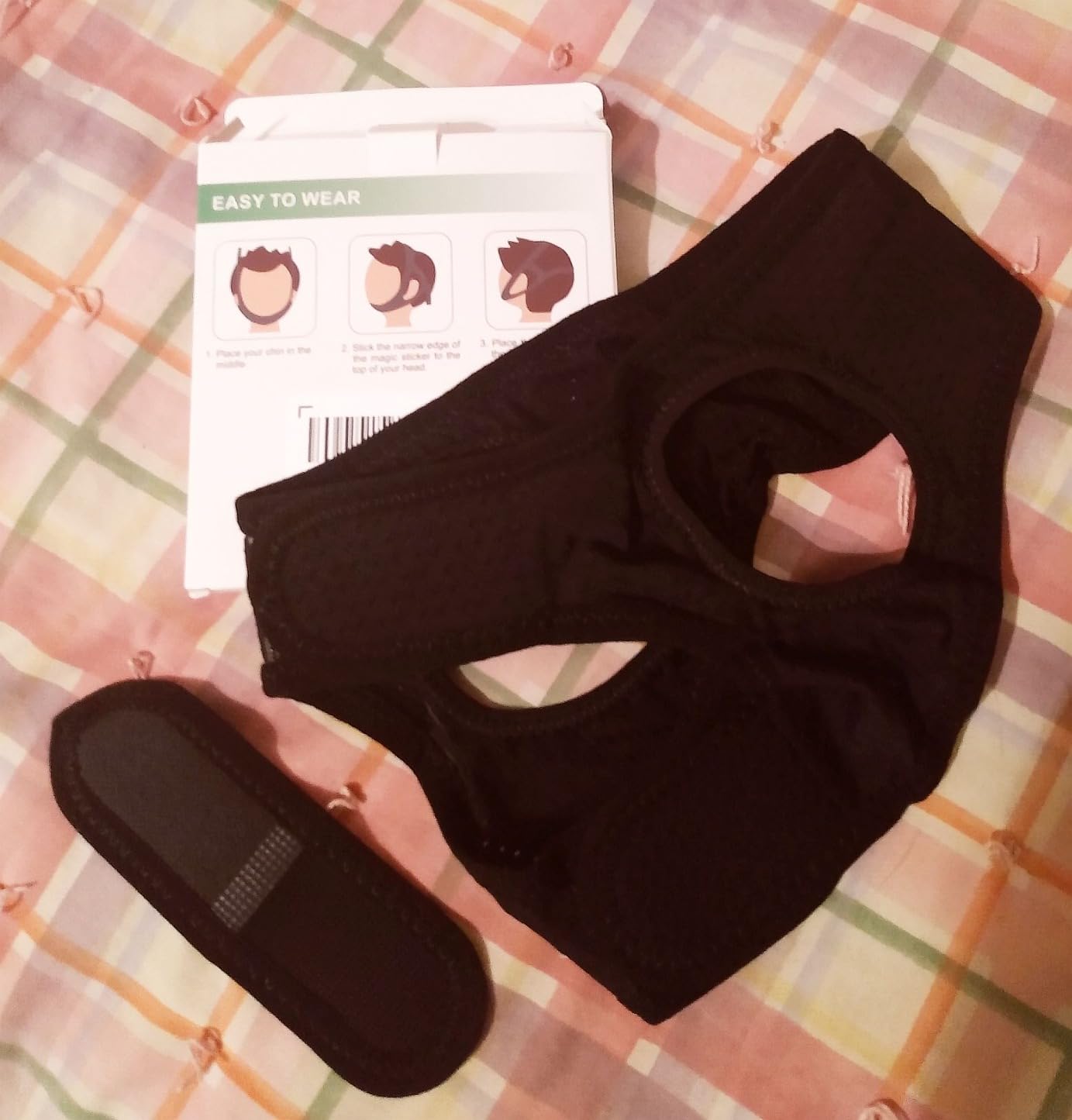 Anti Snoring Devices - Chin Strap for Sleeping - Simple and Effective Stop Anti Snoring Chin Strap - Adjustable Airflow Jaw Strap - Snoring Solution for Women and Men - Black7AB customer photo 1