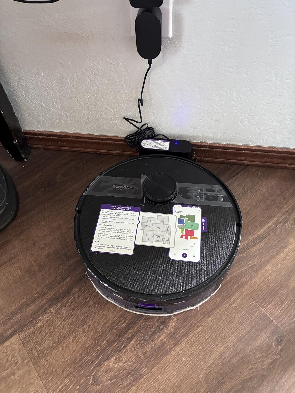 MONSGA Robot Vacuum and Mop Combo, 7000Pa Robotic Vacuum with Lidar Navigation, 180mins Runtime, Tangle-Free Robot Mop, 5 Editable Maps, APP/Remote/Voice Control, Ideal for Hard Floors and Carpets customer photo 1