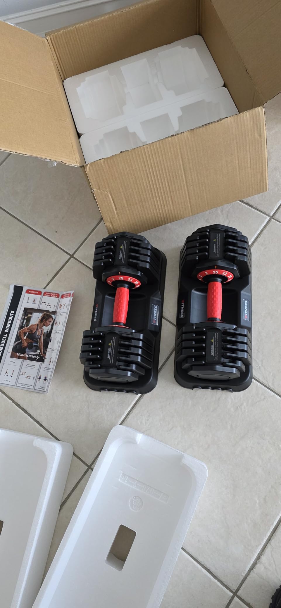 XDDIAS Adjustable Dumbbell Set of 2, 25/55/80LB Dumbbell Set-Fast Adjust Weights Set, 5/10/16 in 1 Free Weights Dumbbells Set with Anti-Slip Metal Handle, Compact Size for Men/Women Home Gym Equipment customer photo 1