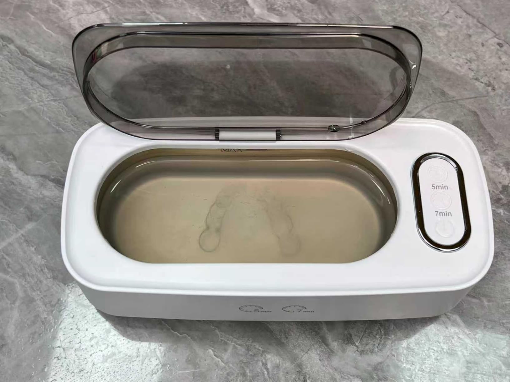 Ultrasonic Cleaner, 48kHz Professional Ultrasonic Jewelry Cleaner for Eyeglasses, Jewelry, Rings, Watch Straps, Dentures and More, Dual Cleaning Modes & 304 Stainless Steel Tank, 400ML Capacity, Black customer photo 2