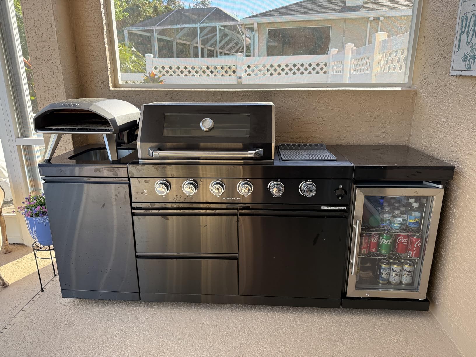 104 Inch Deluxe Stainless Steel Natural Gas Outdoor Kitchen Island Grill - 4-Burner 72000 BTU, 4 modular units for flexible and versatile combinations, For Patio, Lawn, Backyard, Black customer photo 1